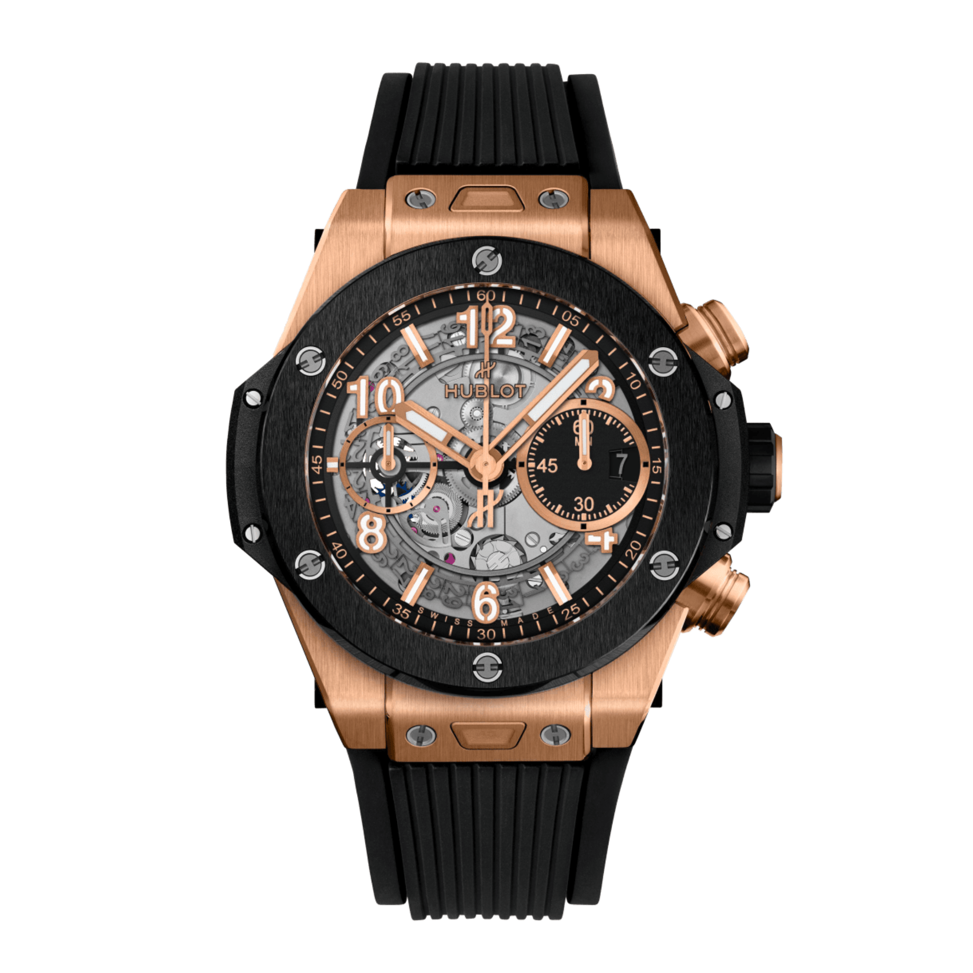 Image of Big Bang Unico Rose Gold & Ceramic Skeleton Dial 42mm