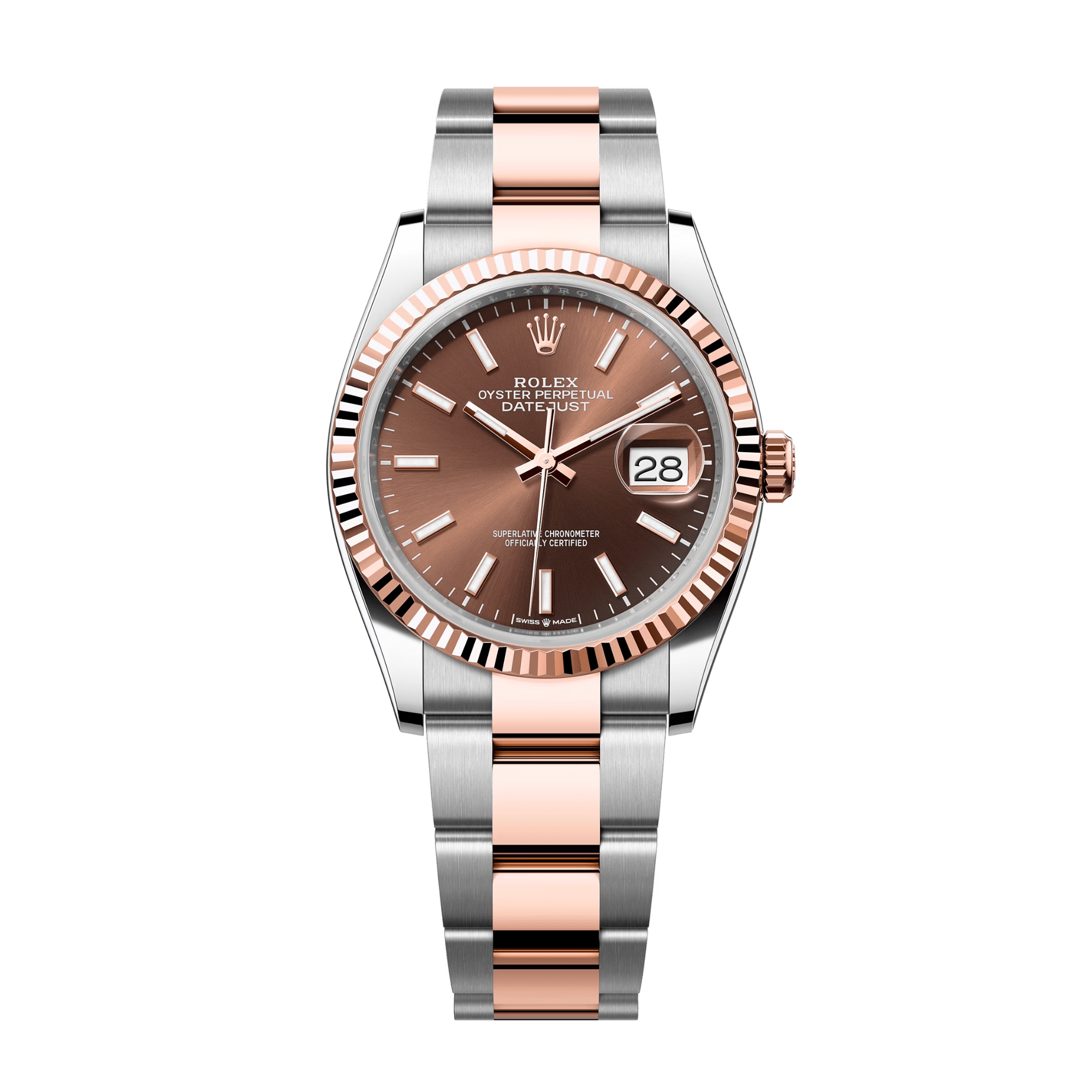 Image of Datejust Rose Gold & Steel Chocolate Dial 36mm