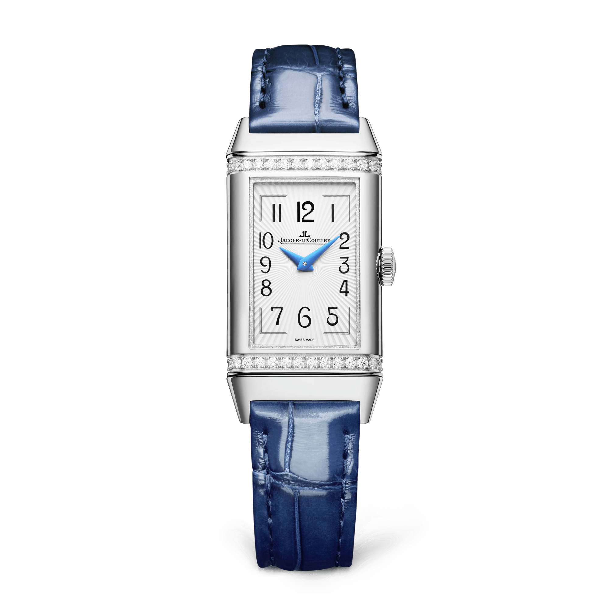 Image of Reverso One Duetto Steel Diamond Blue Dial 20mm