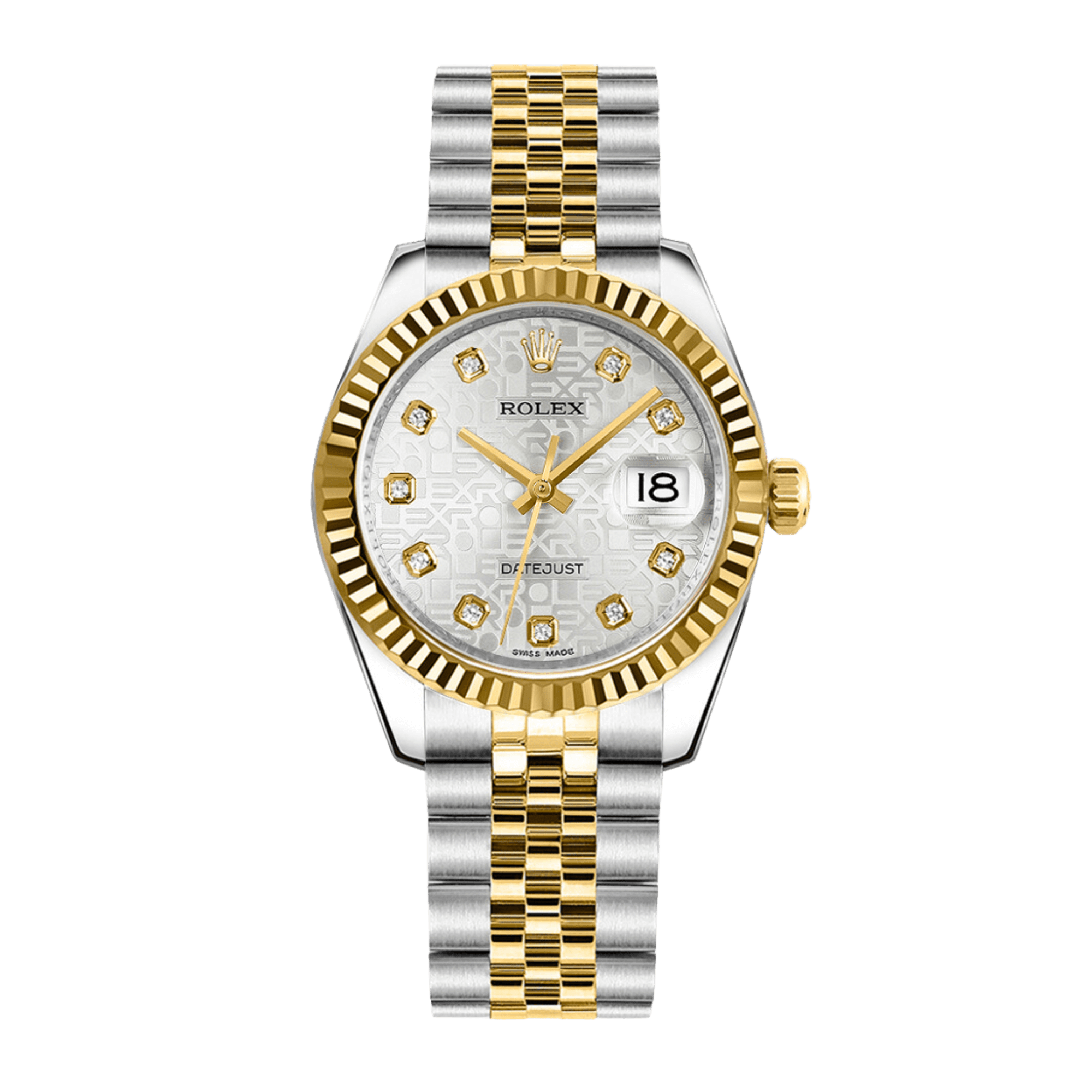 Image of Datejust Yellow Gold & Steel Silver Computer Dial 31mm