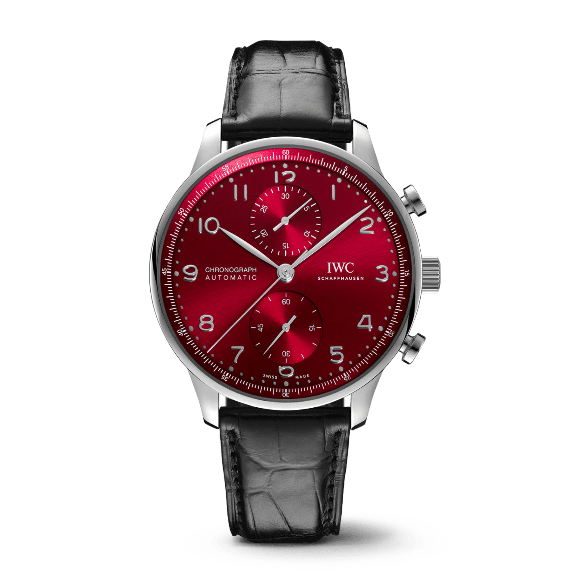 Image of Portugieser Chronograph Steel Red Dial 41mm