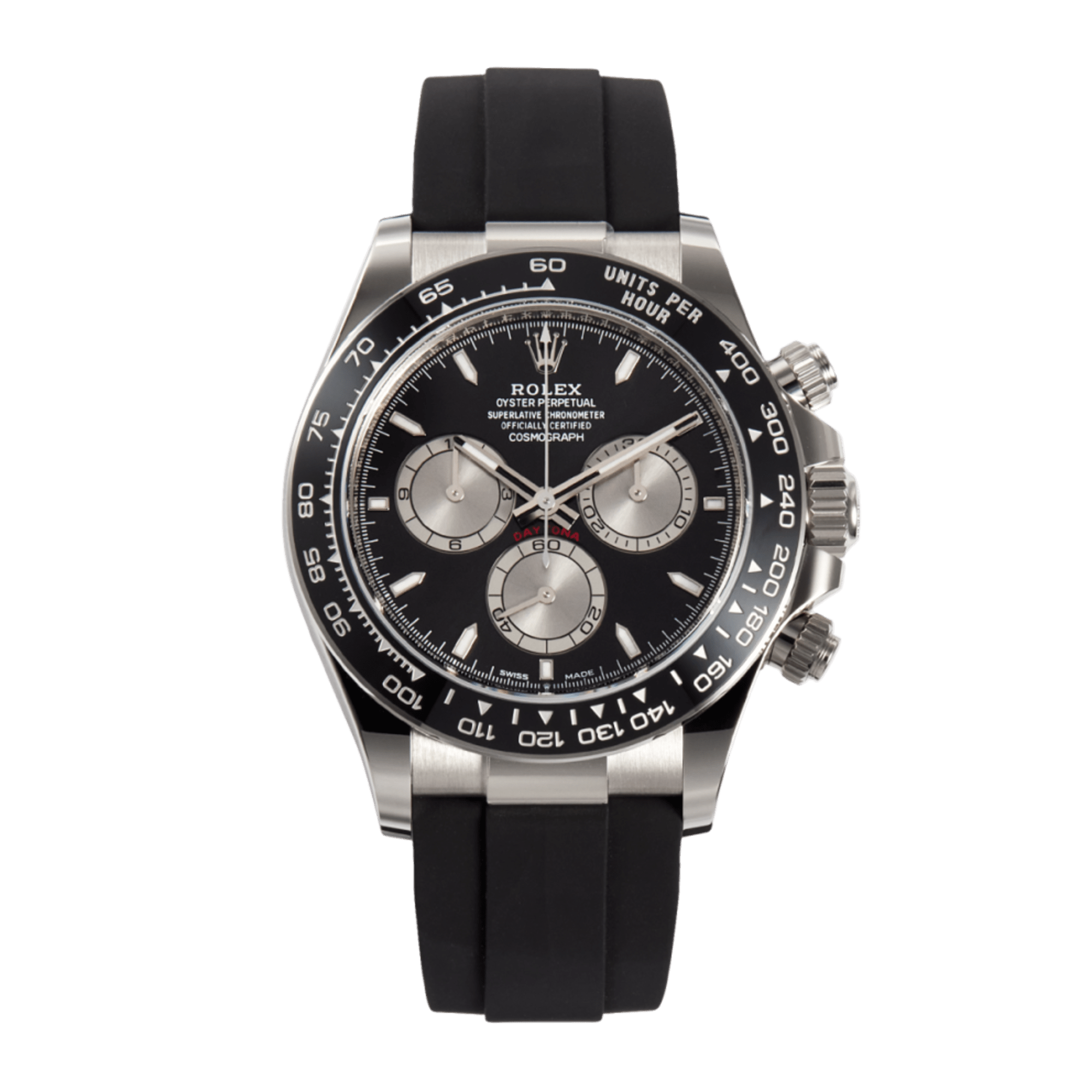 Image of Daytona White Gold Oysterflex Black Dial 40mm