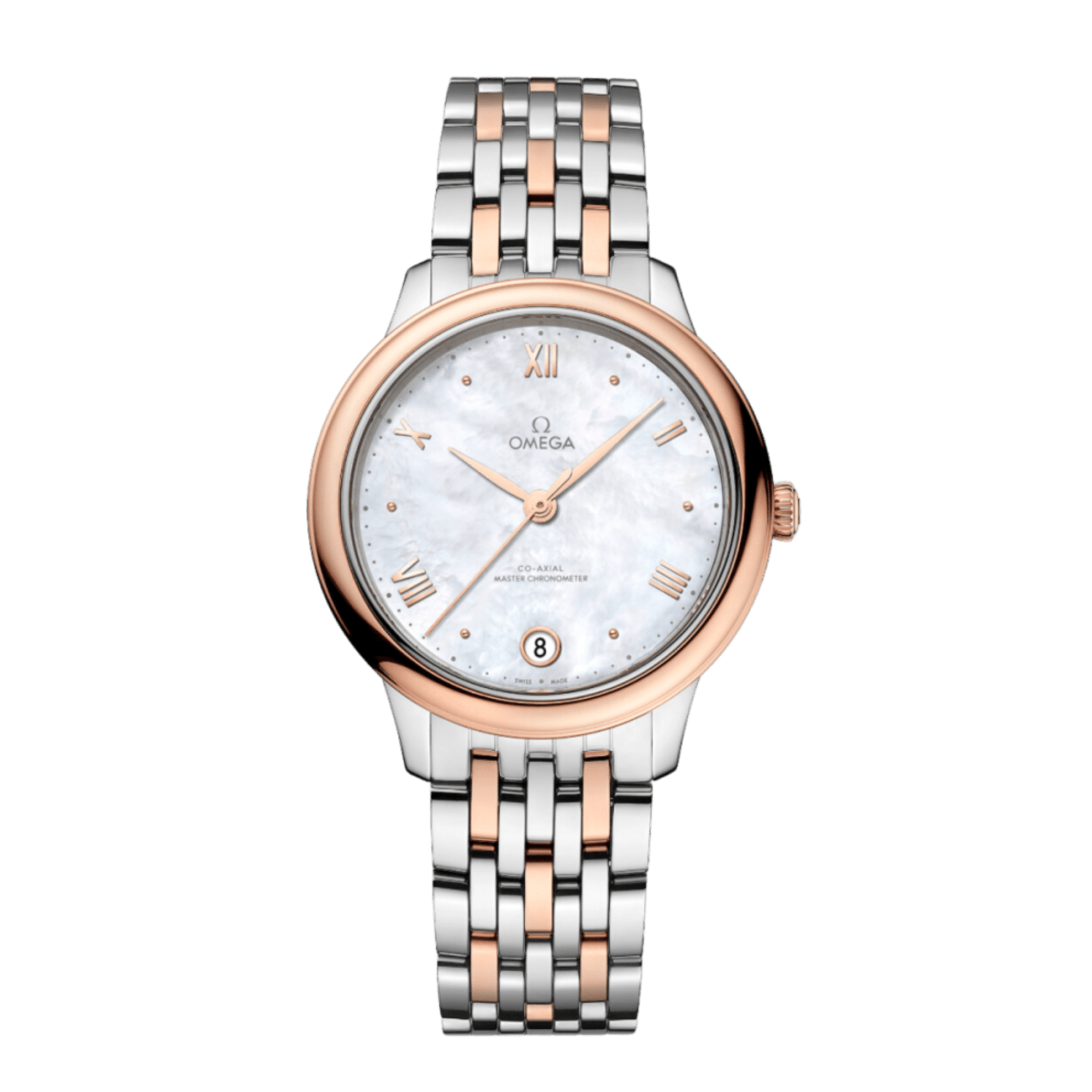 Image of De Ville Chronometer Rose Gold & Steel Mother of Pearl Dial 34mm