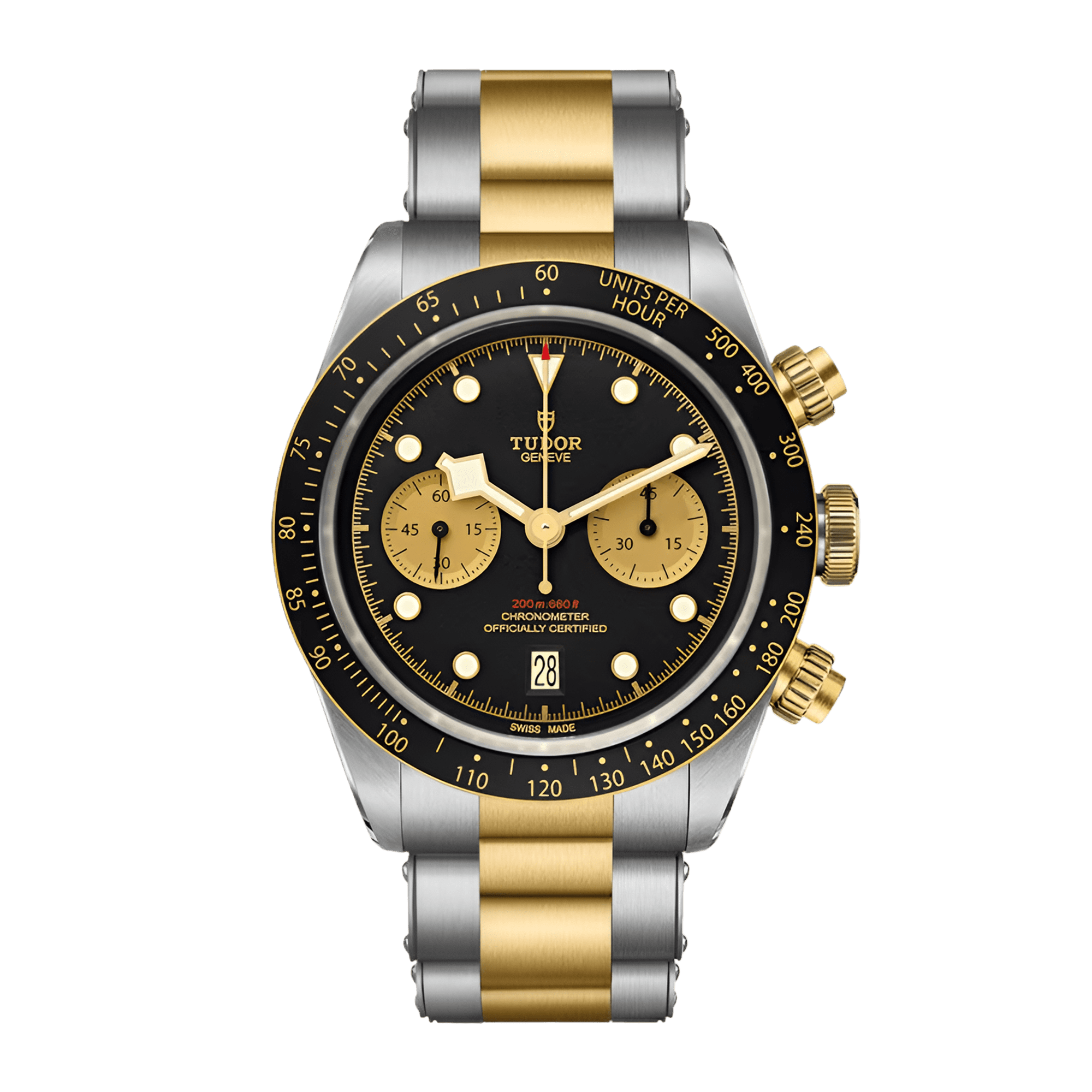 Image of Black Bay Chronograph 41 Yellow Gold & Stainless Steel Black Dial
