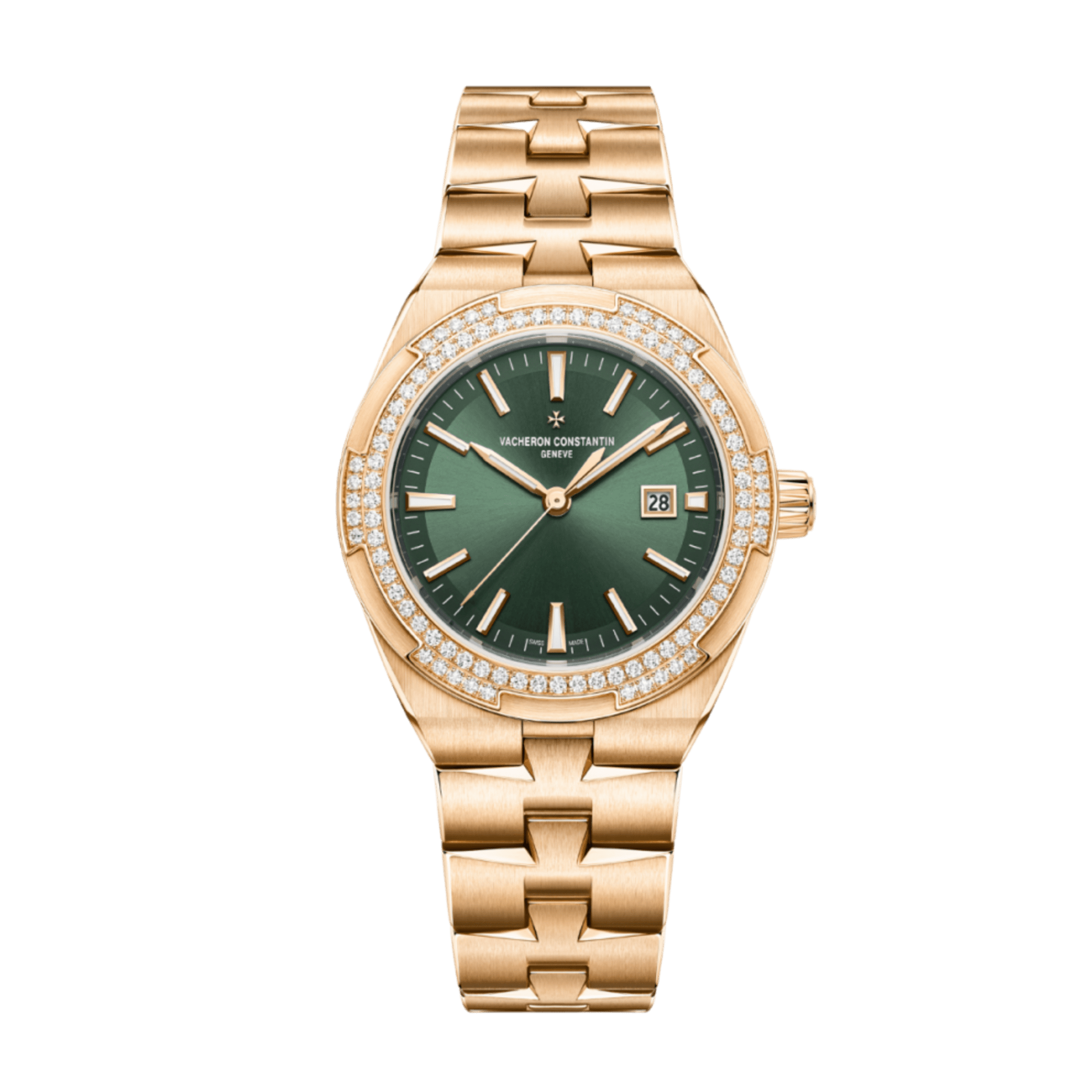 Image of Overseas Selfwinding Rose Gold Diamond Green Dial 35mm
