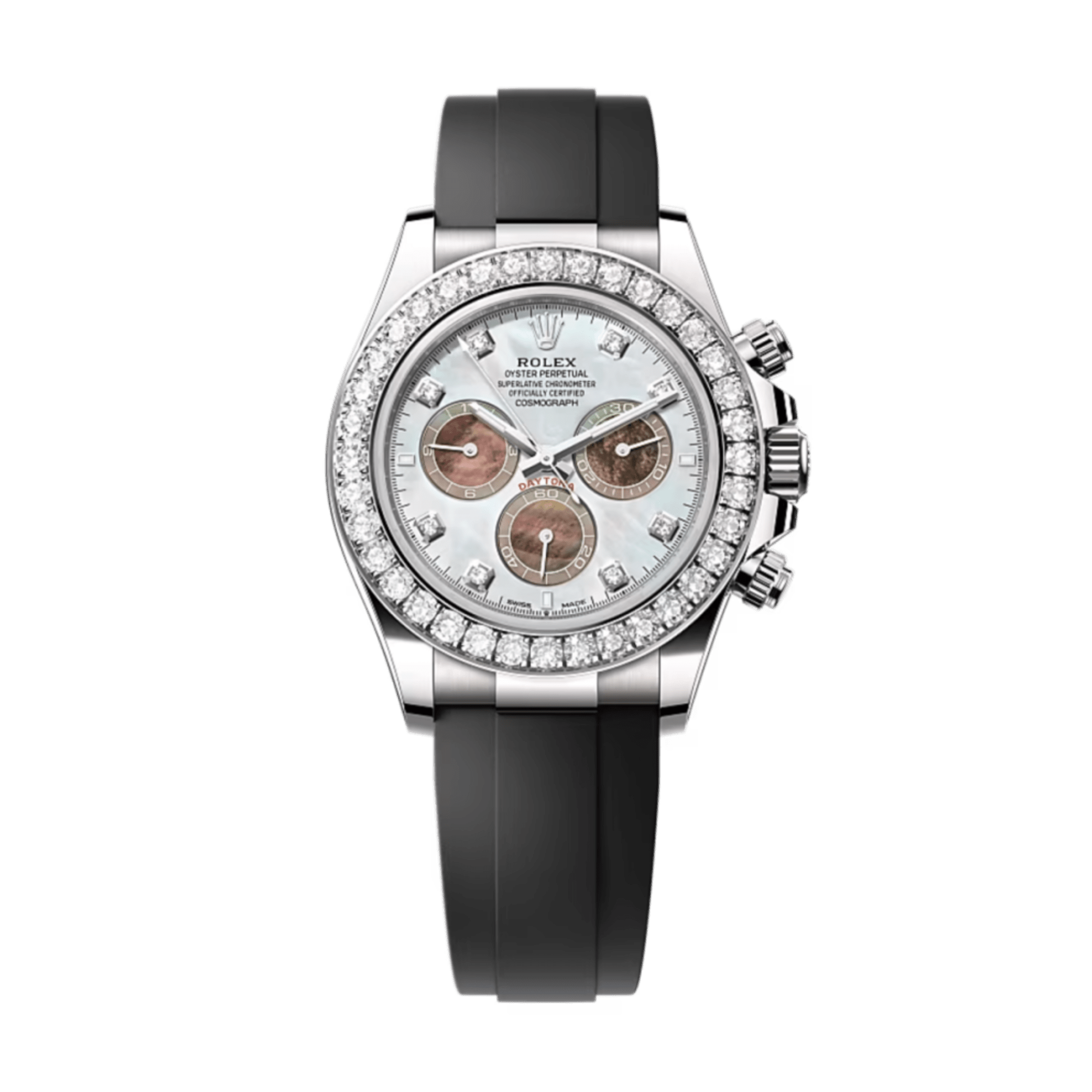 Image of Daytona White Gold Diamond Oysterflex Mother of Pearl Dial 40mm