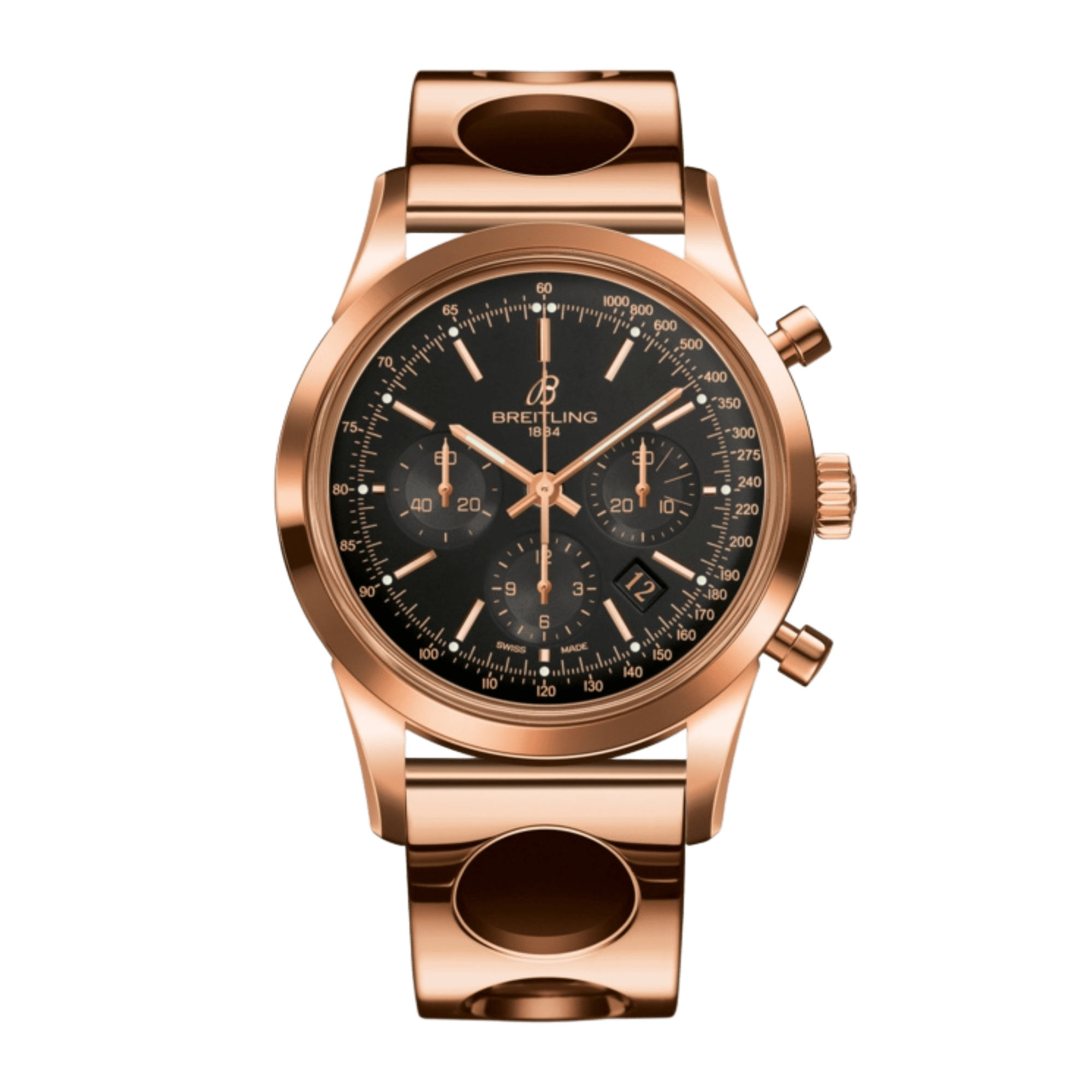 Image of Transocean Chronograph Rose Gold Black Dial 43mm