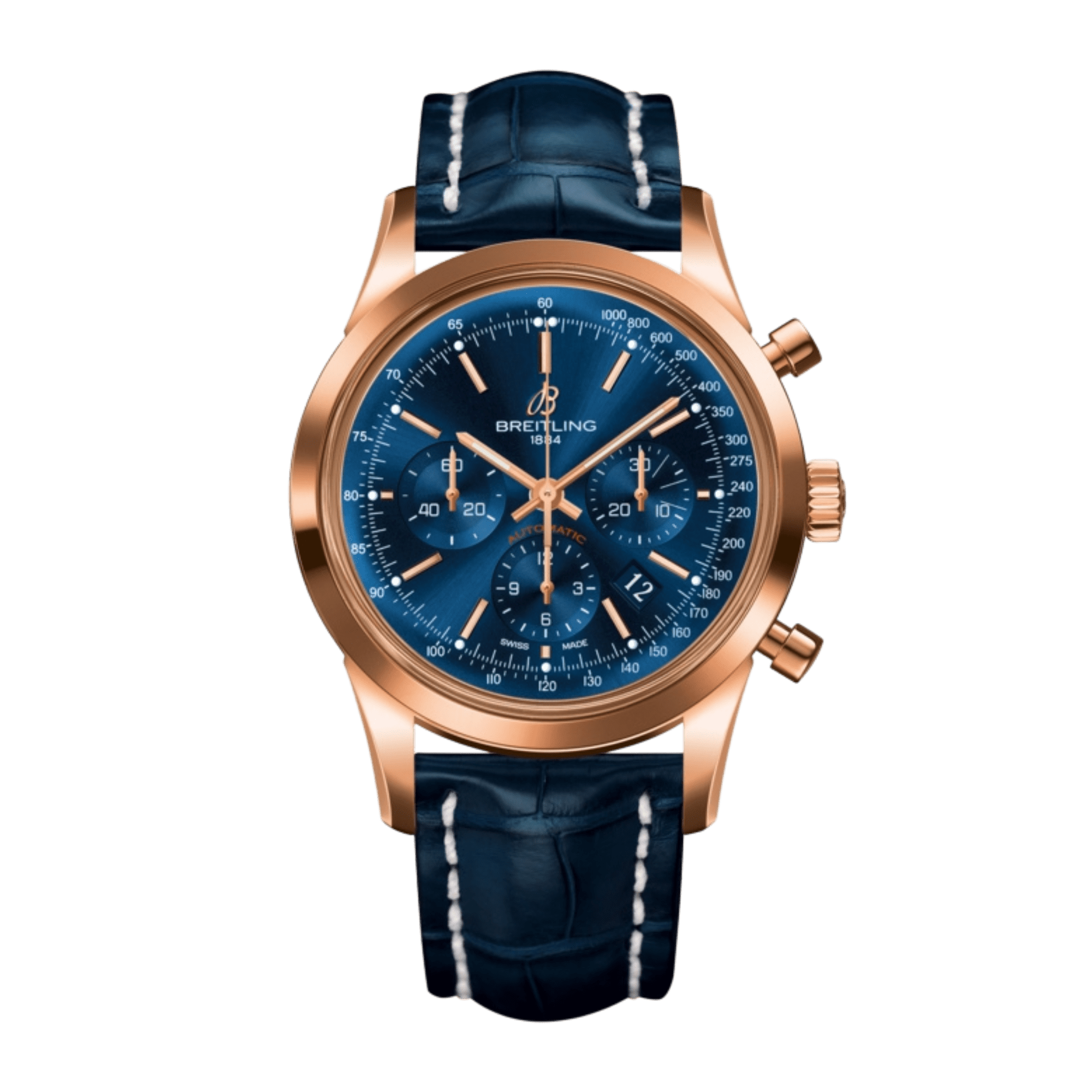 Image of Transocean Chronograph Rose Gold Blue Dial 43mm