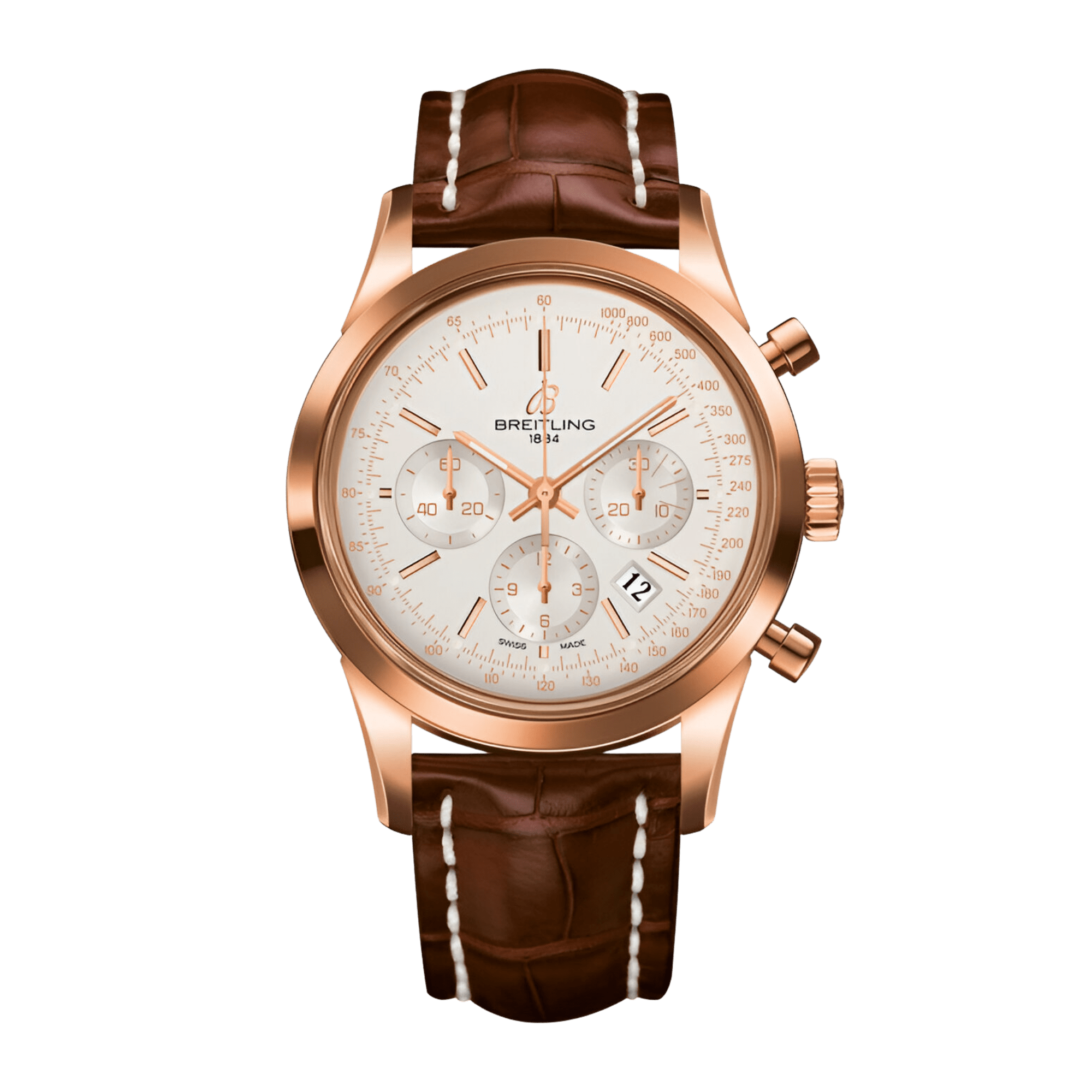 Image of Transocean Chronograph Rose Gold White Dial 43mm