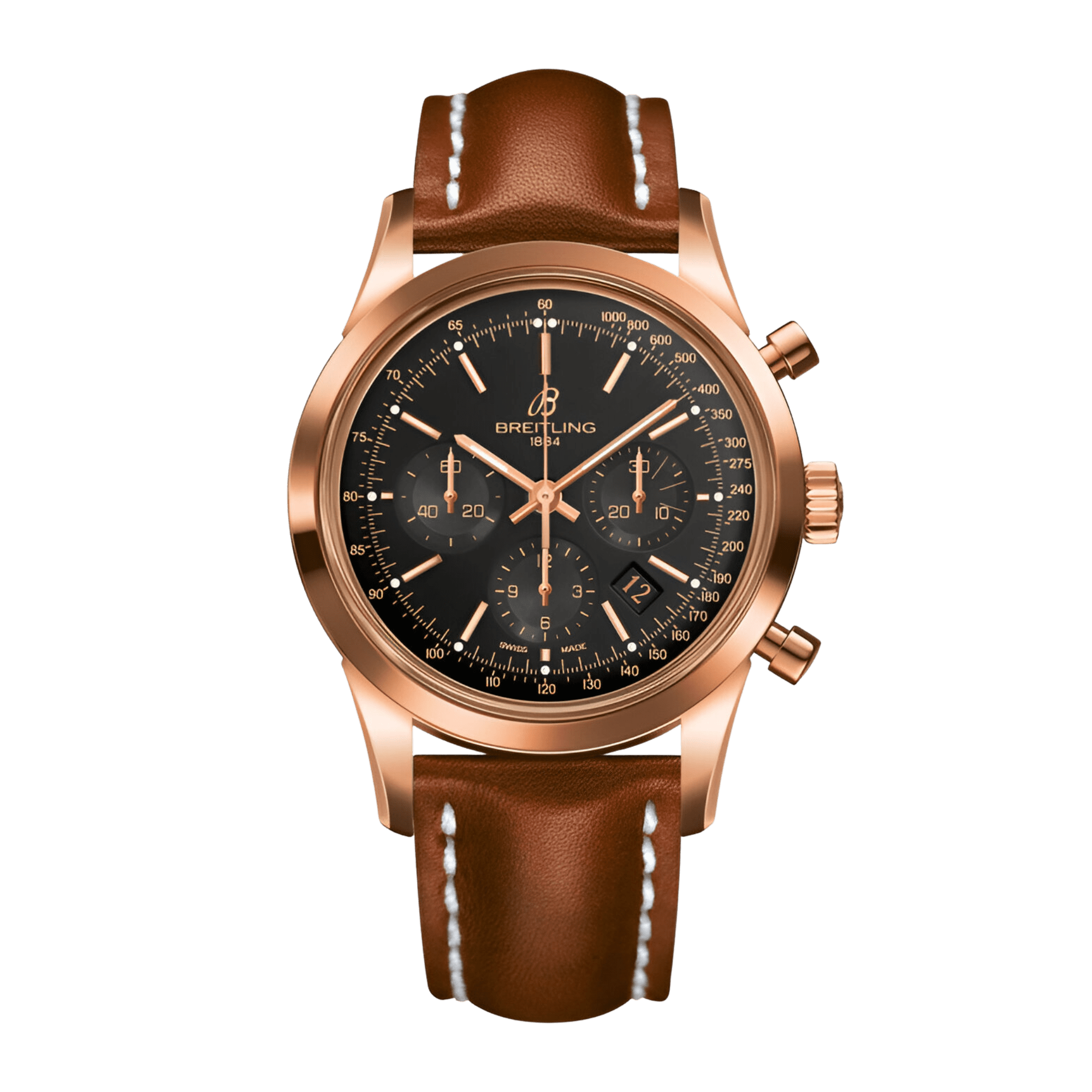 Image of Transocean Chronograph Rose Gold Black Dial 43mm