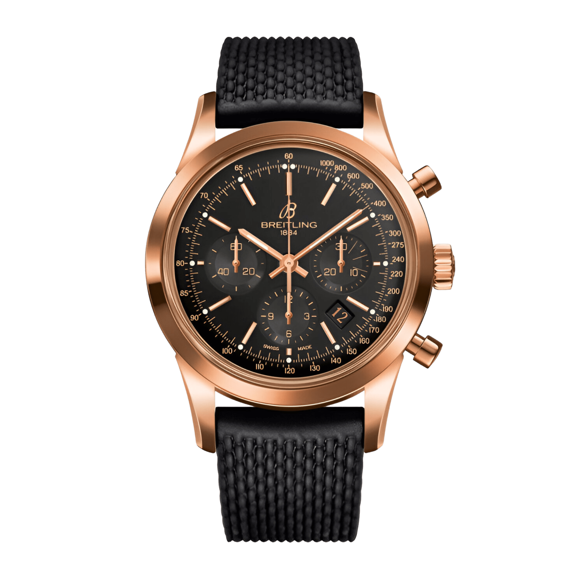 Image of Transocean Chronograph Rose Gold Black Dial 43mm