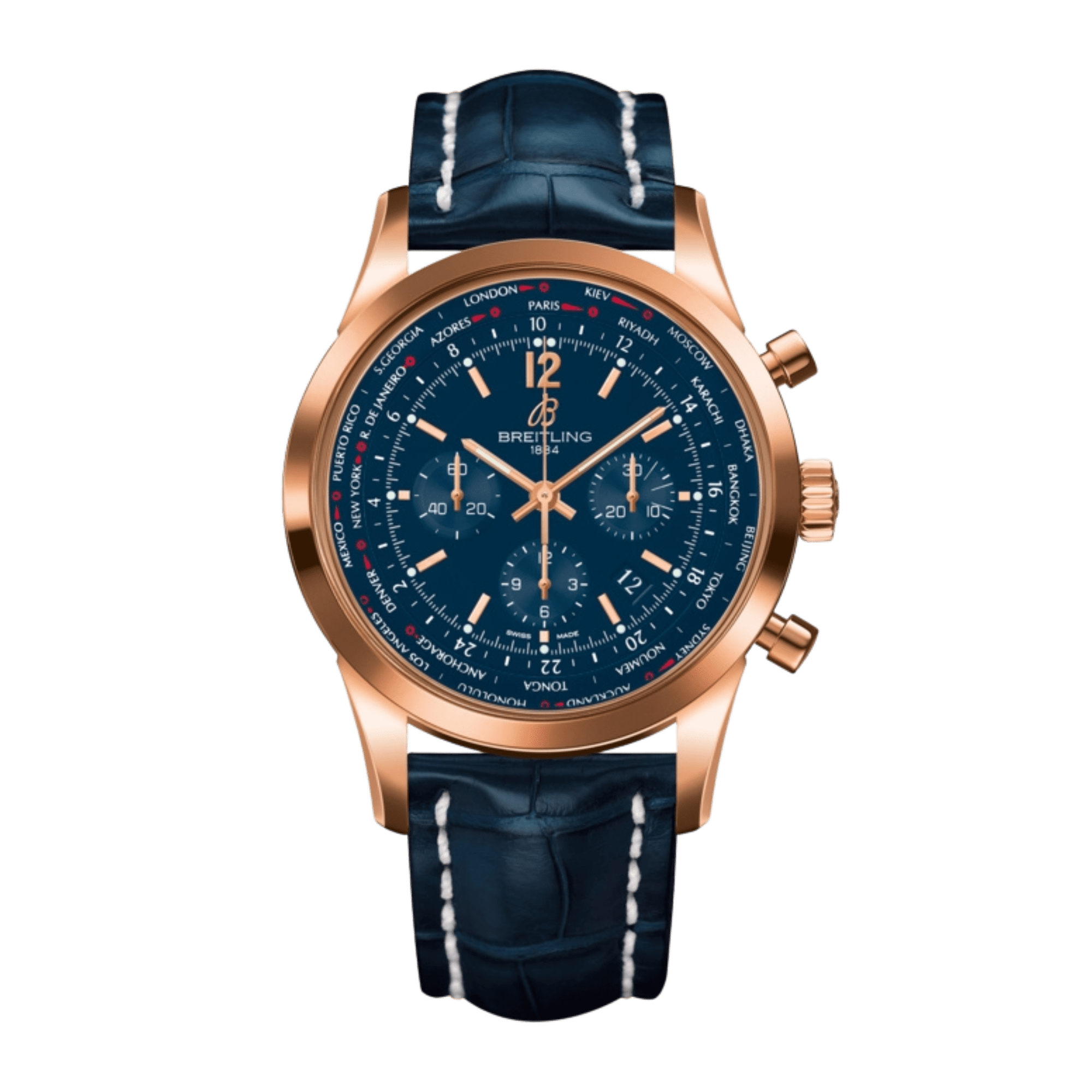 Image of Transocean Chronograph Rose Gold Blue Dial 46mm