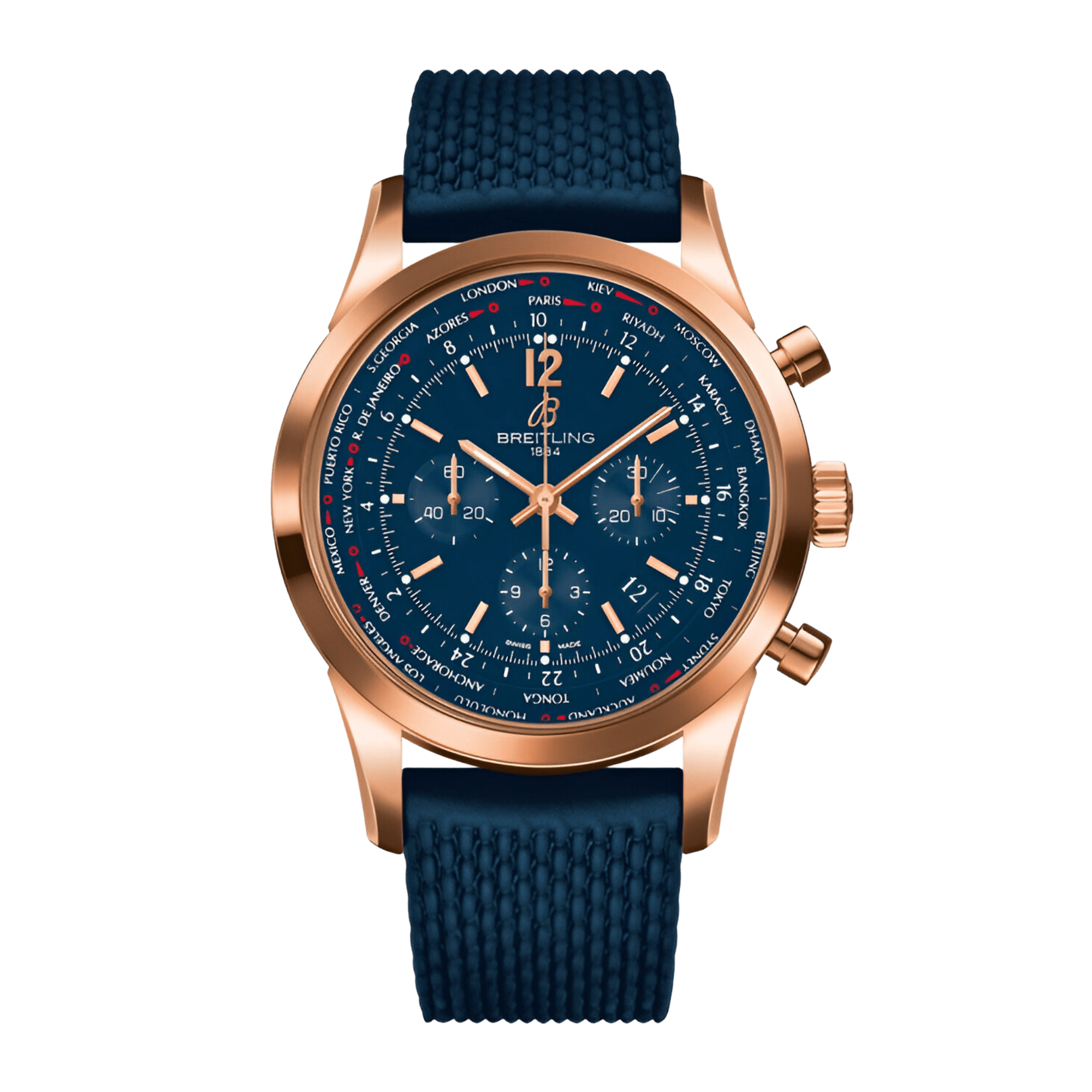 Image of Transocean Chronograph Rose Gold Blue Dial 46mm