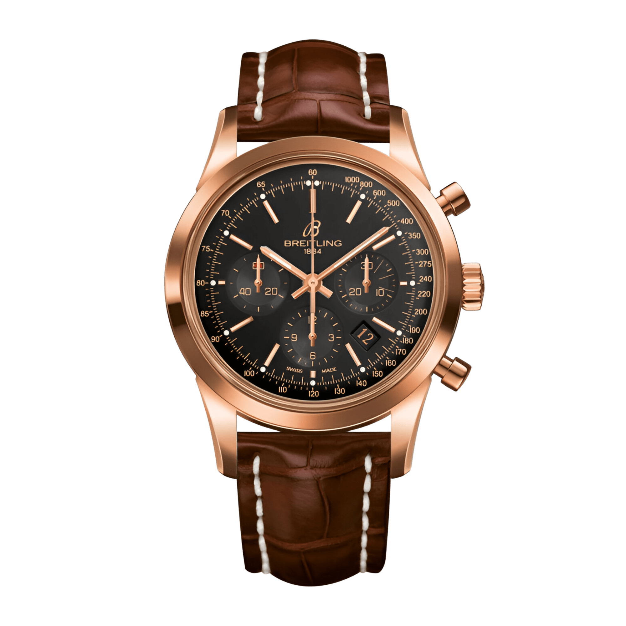 Image of Transocean Chronograph Rose Gold Black Dial 43mm