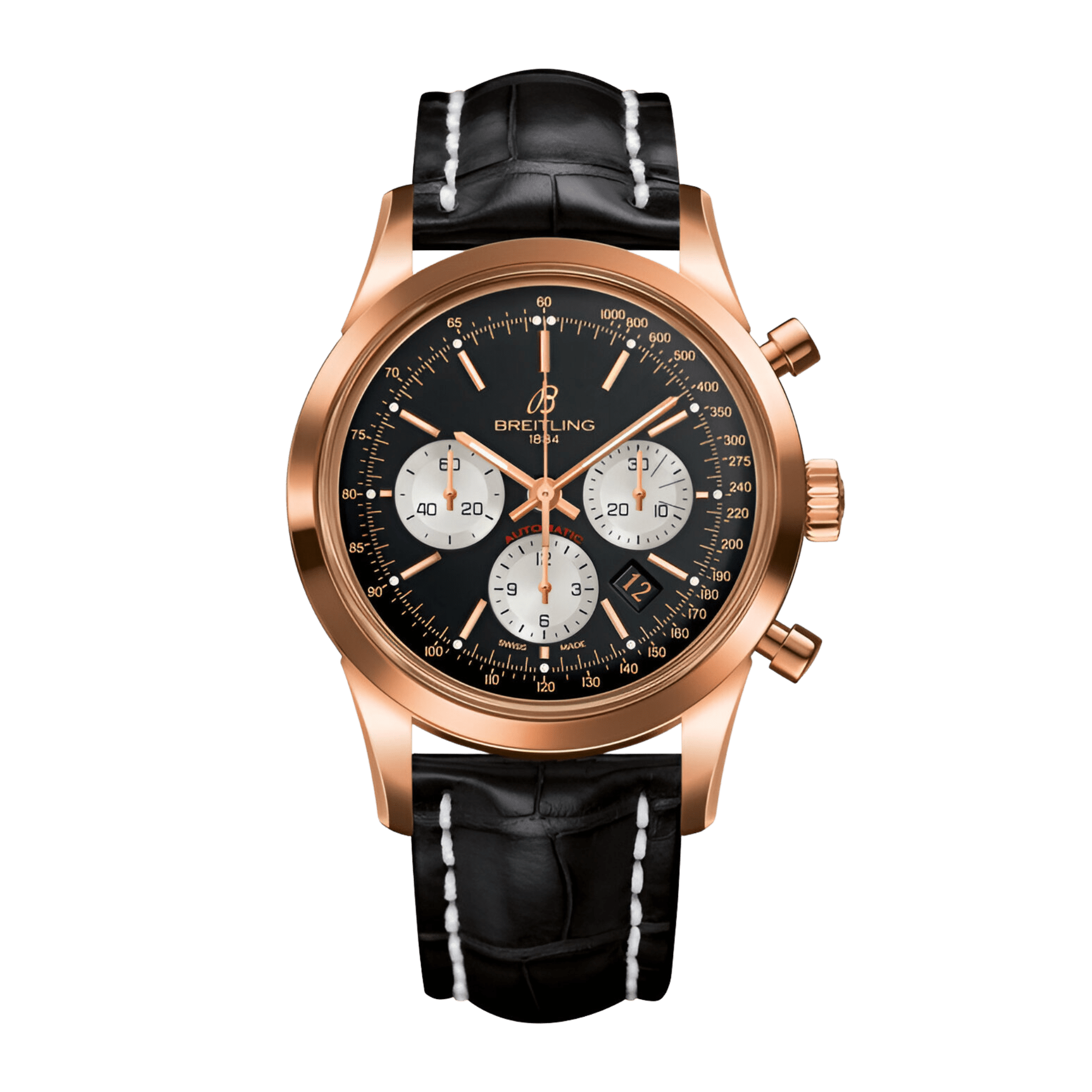 Image of Transocean Chronograph Rose Gold Black Dial 43mm