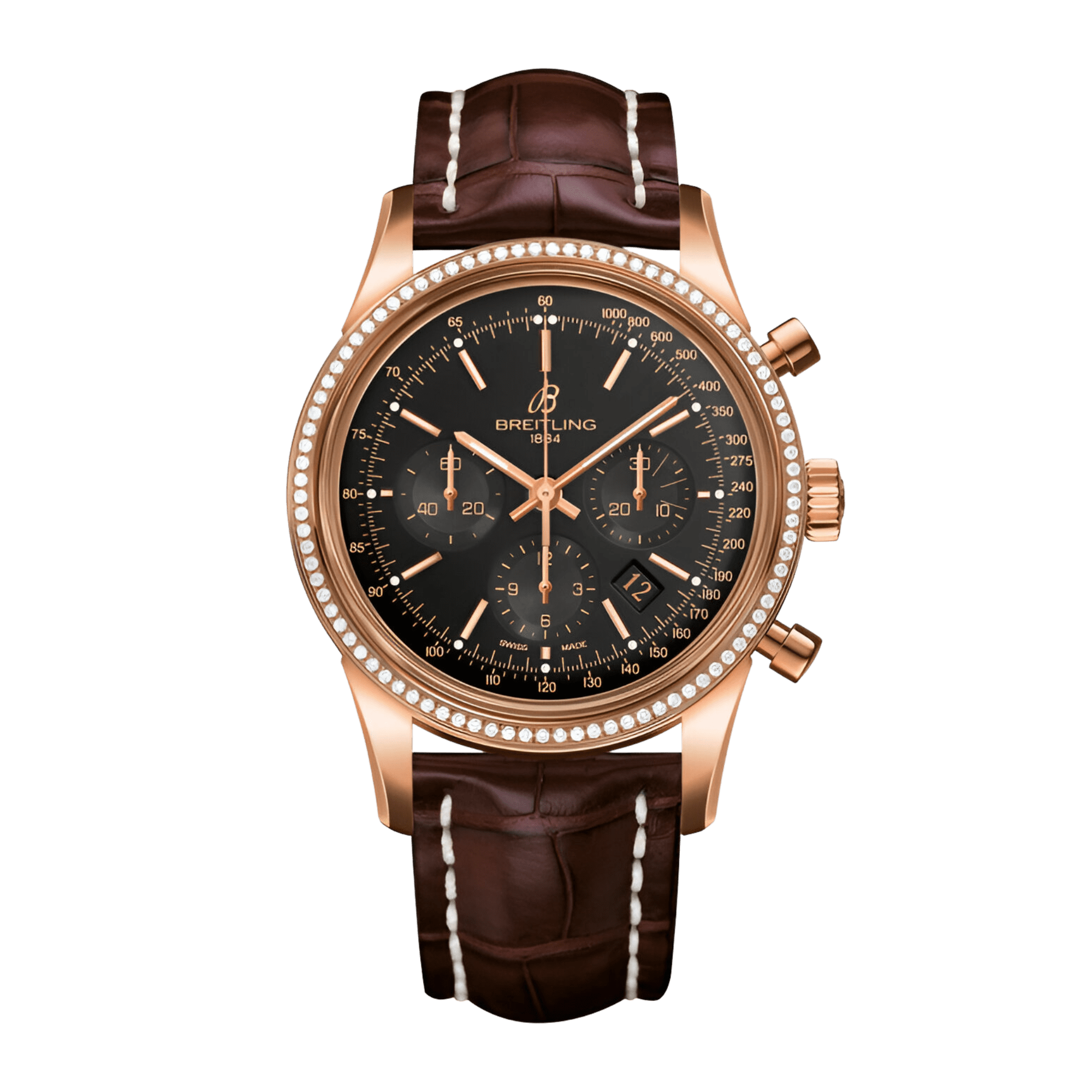 Image of Transocean Chronograph Rose Gold Black Dial 43mm