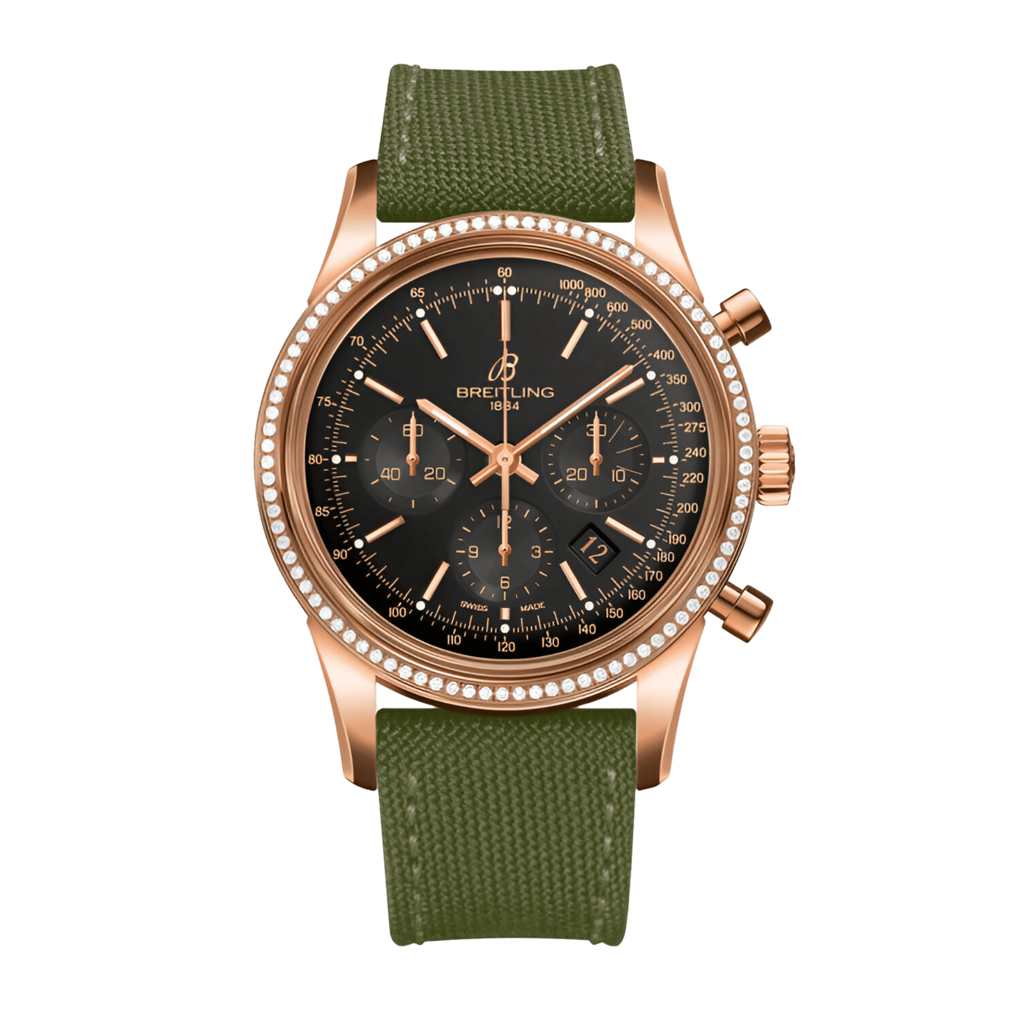 Image of Transocean Chronograph Rose Gold Black Dial 43mm