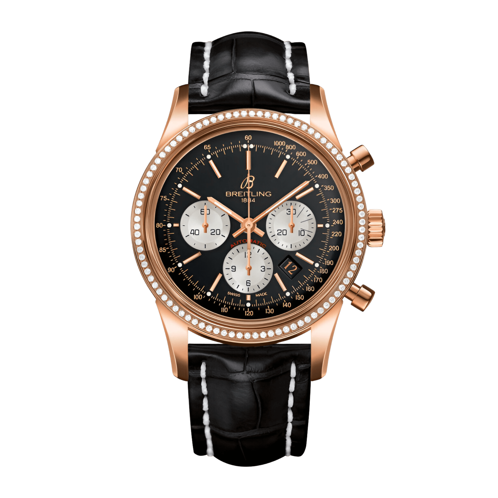 Image of Transocean Chronograph Rose Gold Black Dial 43mm