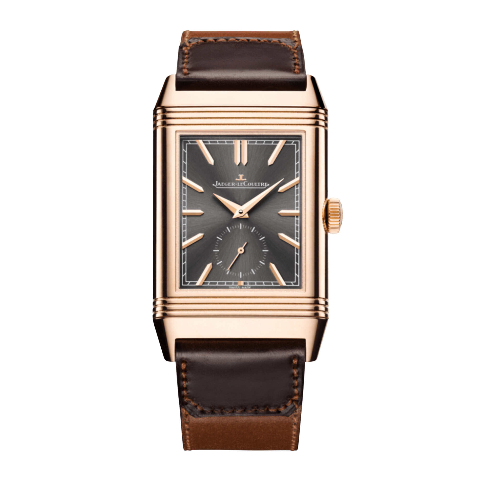 Image of Reverso Tribute Duoface Rose Gold Grey Dial 26mm