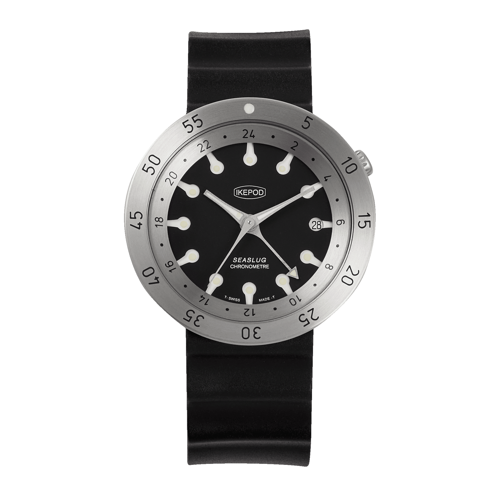 Image of Seaslug Seapod GMT Steel Black Dial 39mm