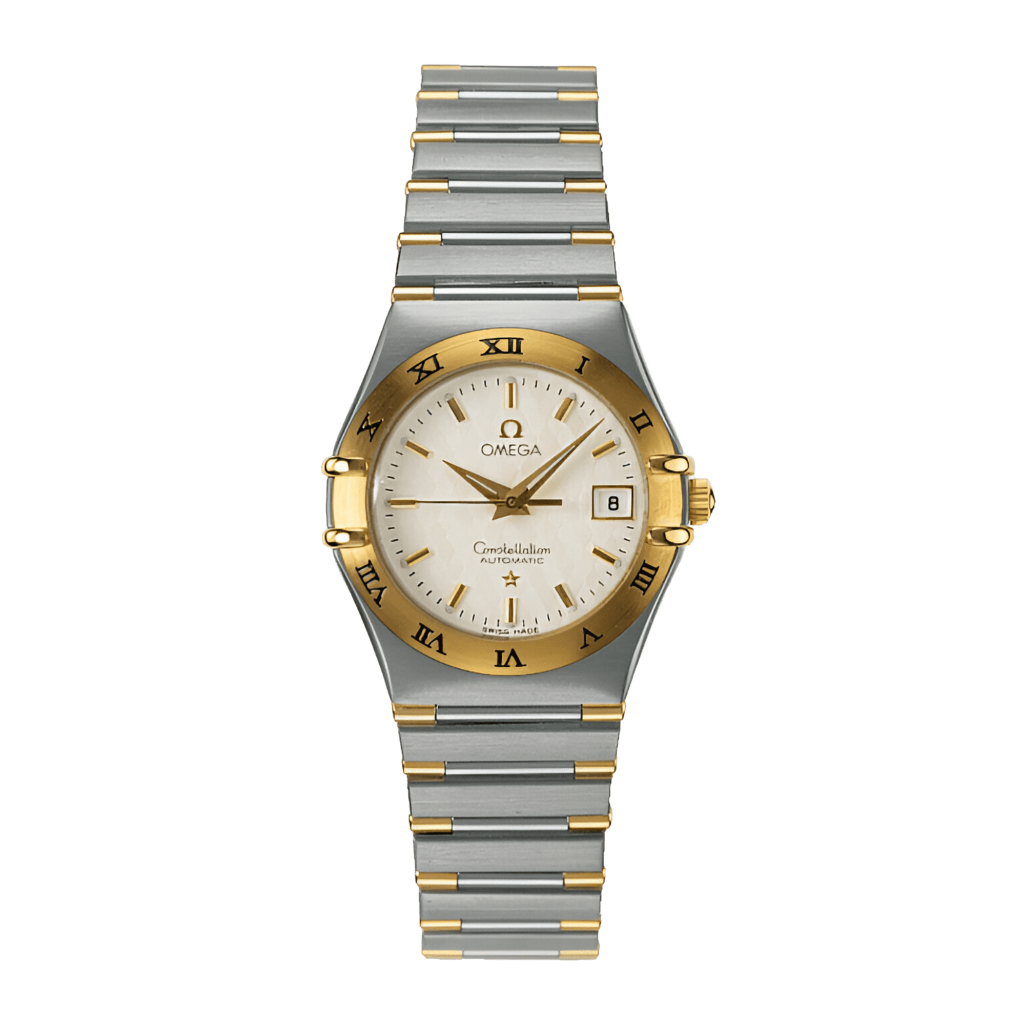 Image of Constellation Yellow Gold & Steel Silver Dial 28mm