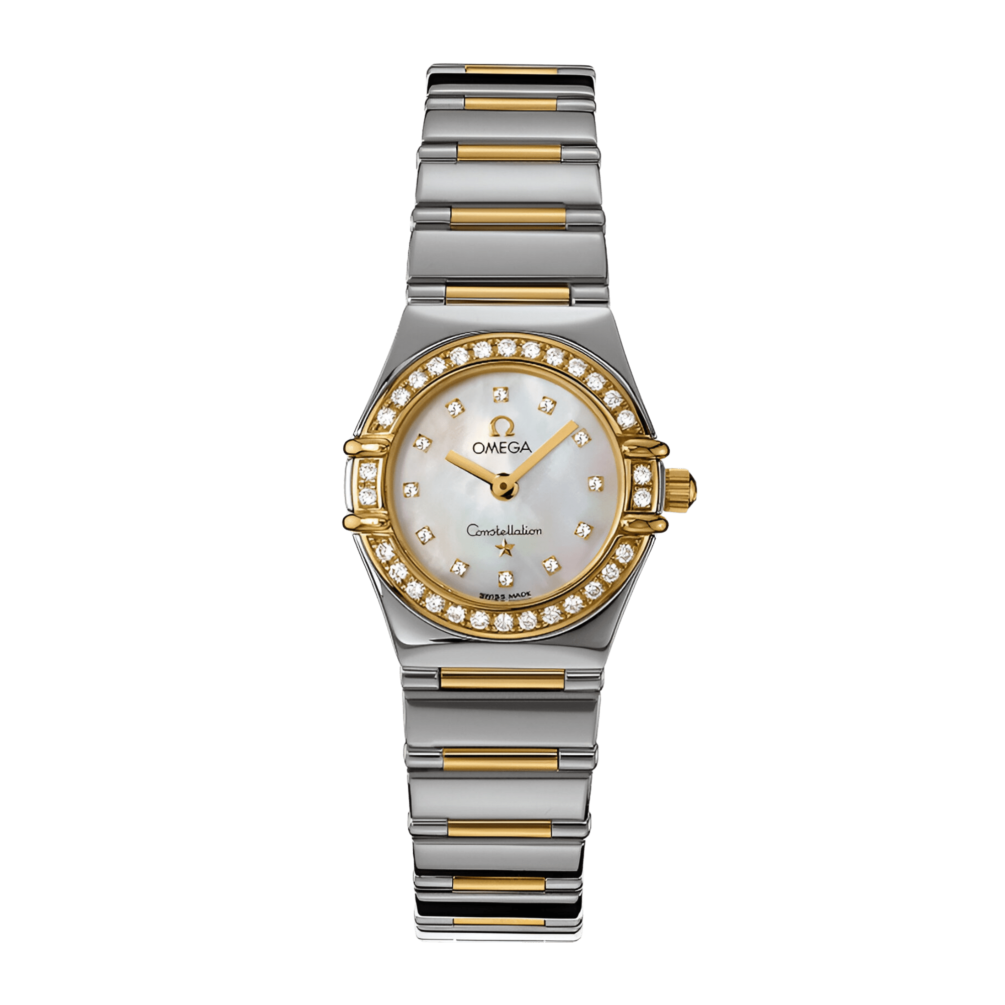 Image of Constellation Quartz Yellow Gold & Steel Diamond Mother of Pearl Dial 23mm