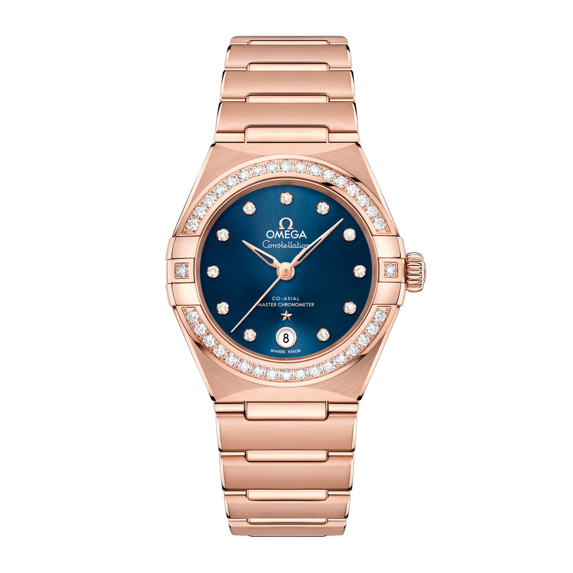 Image of Constellation Manhattan Co-Axial Master Chronometer Rose Gold Blue Dial 29mm