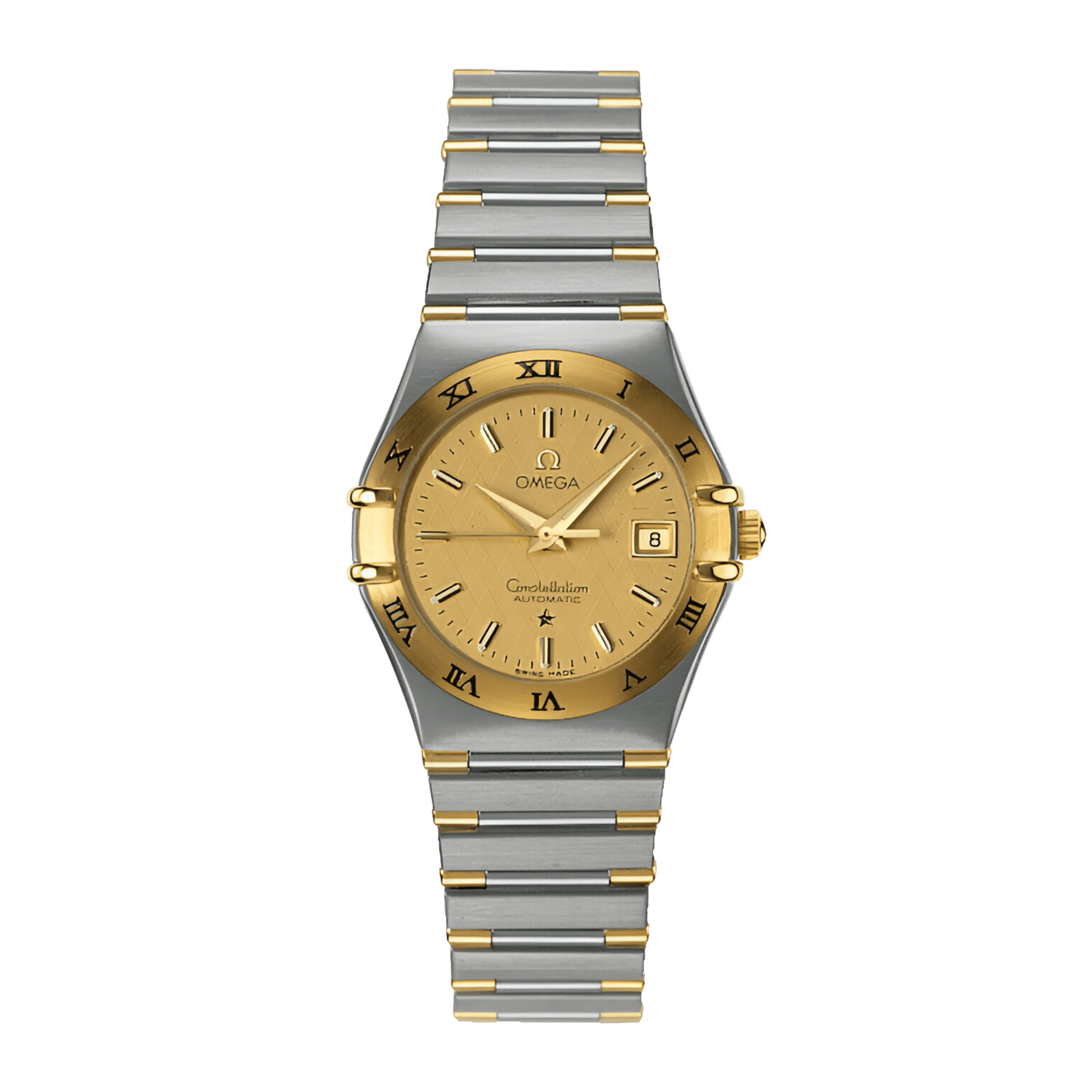 Image of Constellation Automatic Yellow Gold & Steel Champagne Dial 28mm