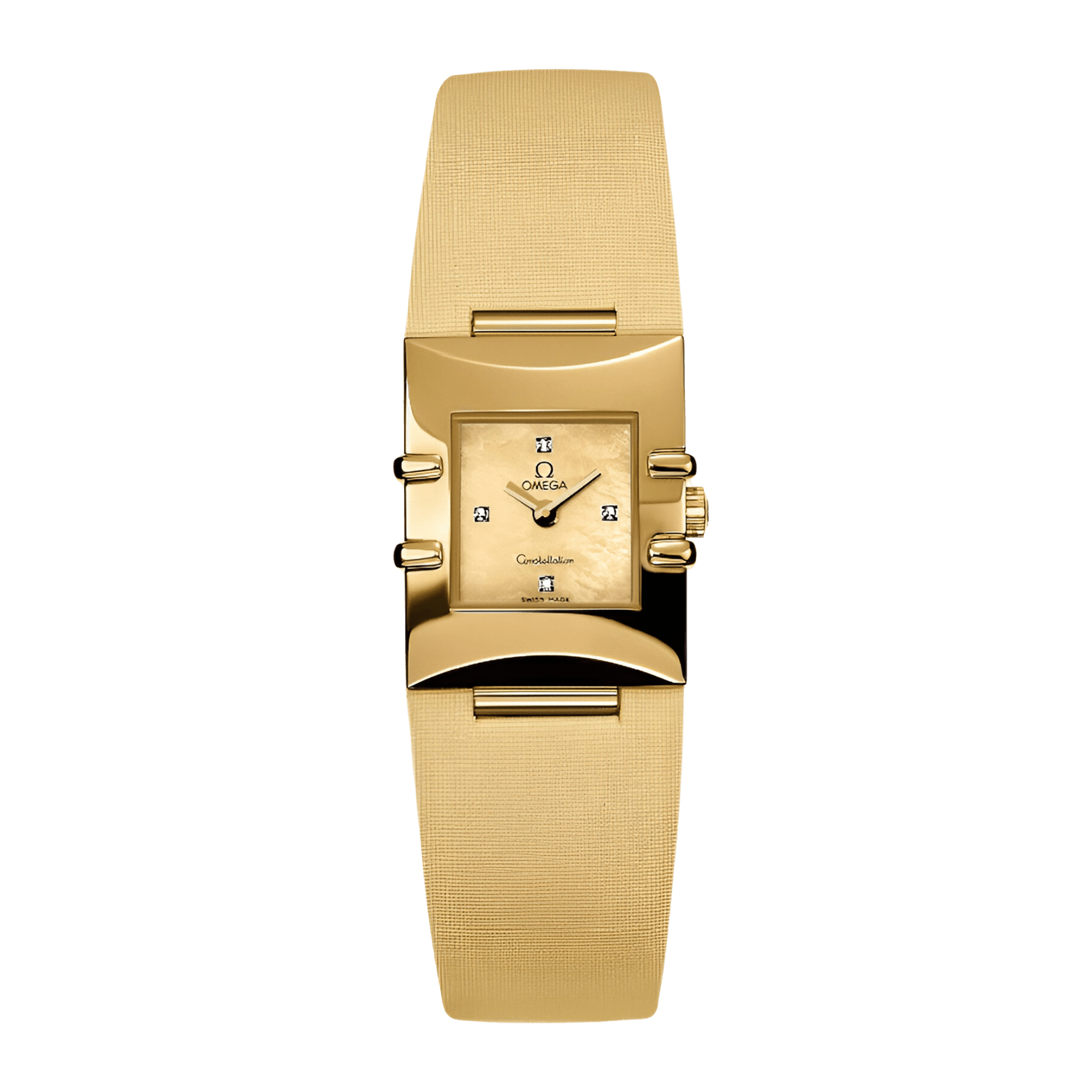 Image of Constellation Quadra Quartz Yellow Gold Champagne Dial 19mm