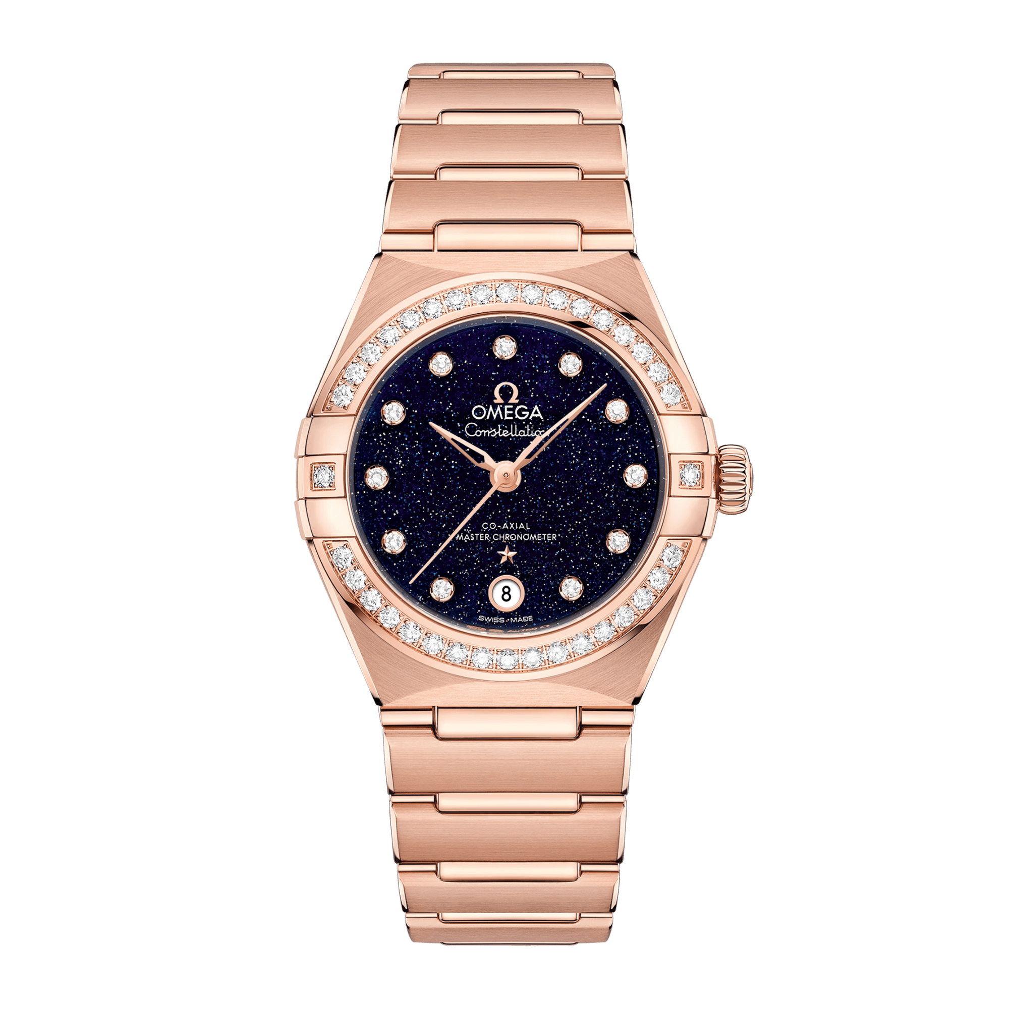 Image of Constellation Manhattan Co-Axial Master Chronometer Rose Gold Blue Dial 29mm