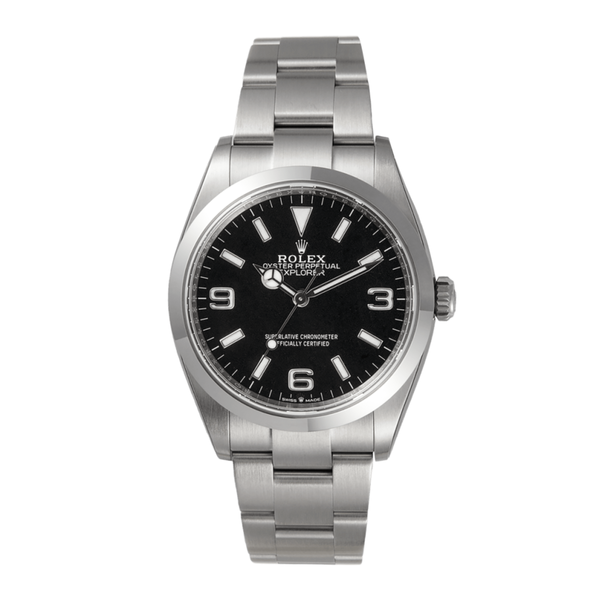 Image of Explorer Steel Black Dial 36mm