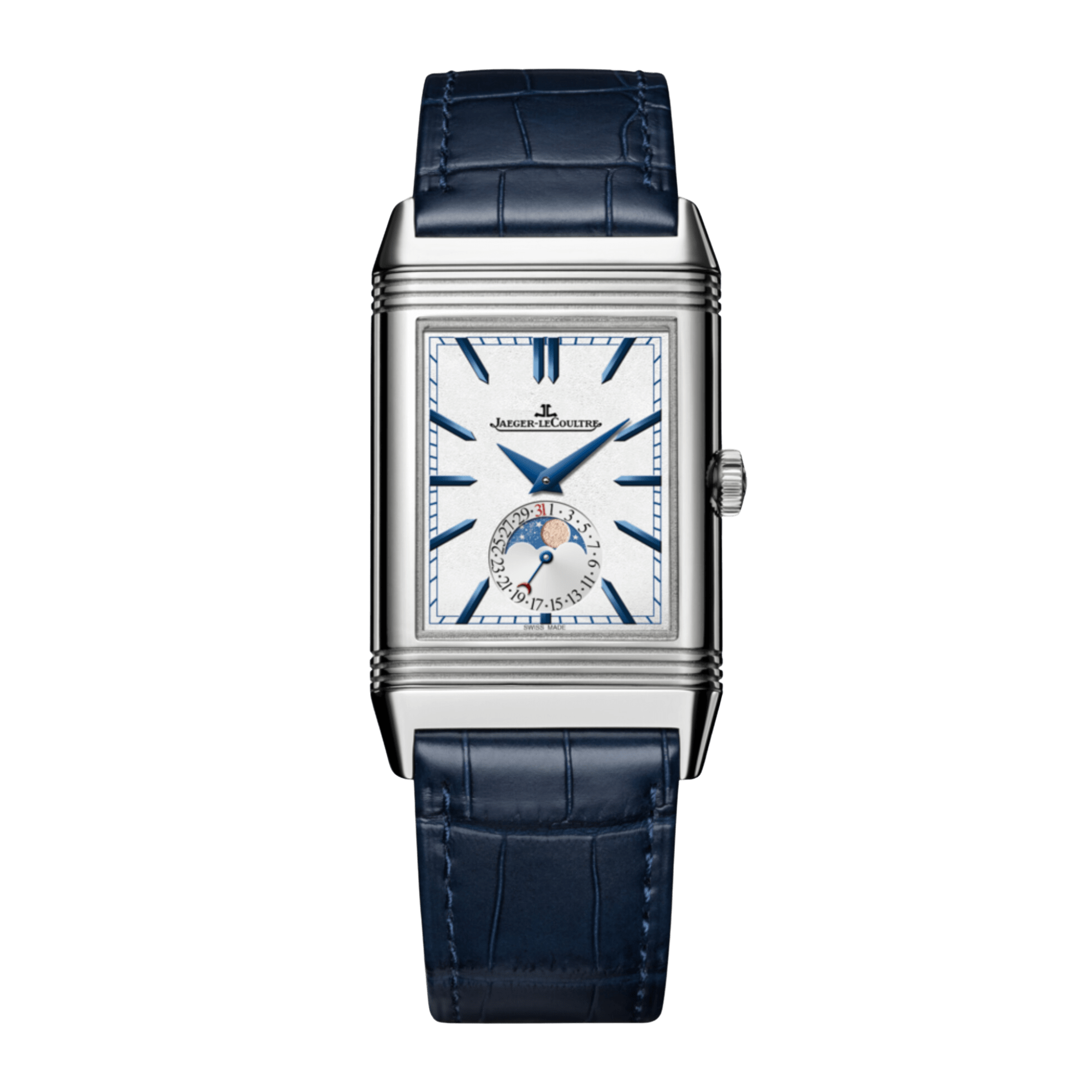 Image of Reverso Tribute Moon Steel Silver Dial 30mm