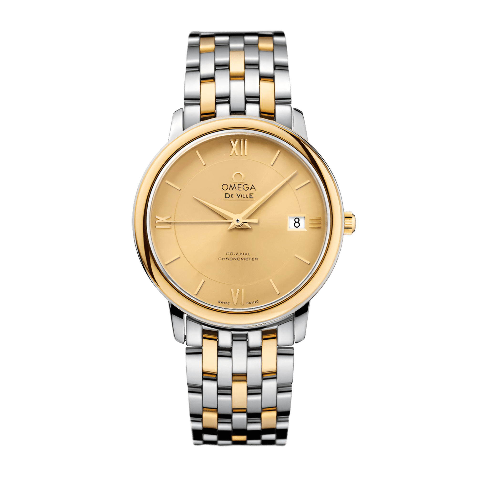 Image of De Ville Prestige Yellow Gold & Steel Champagne Dial 36mm