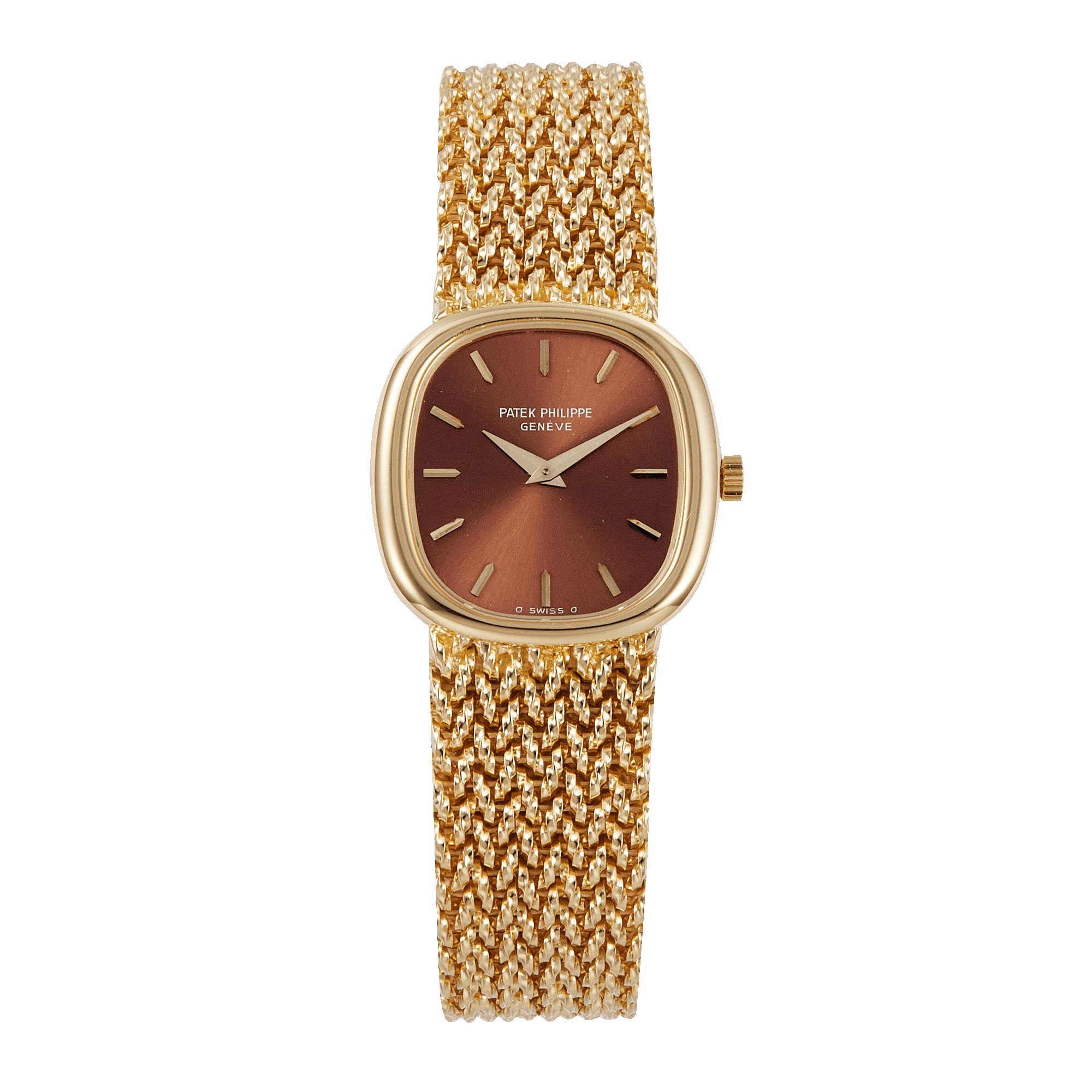 Image of Golden Ellipse Yellow Gold Brown Dial 20mm
