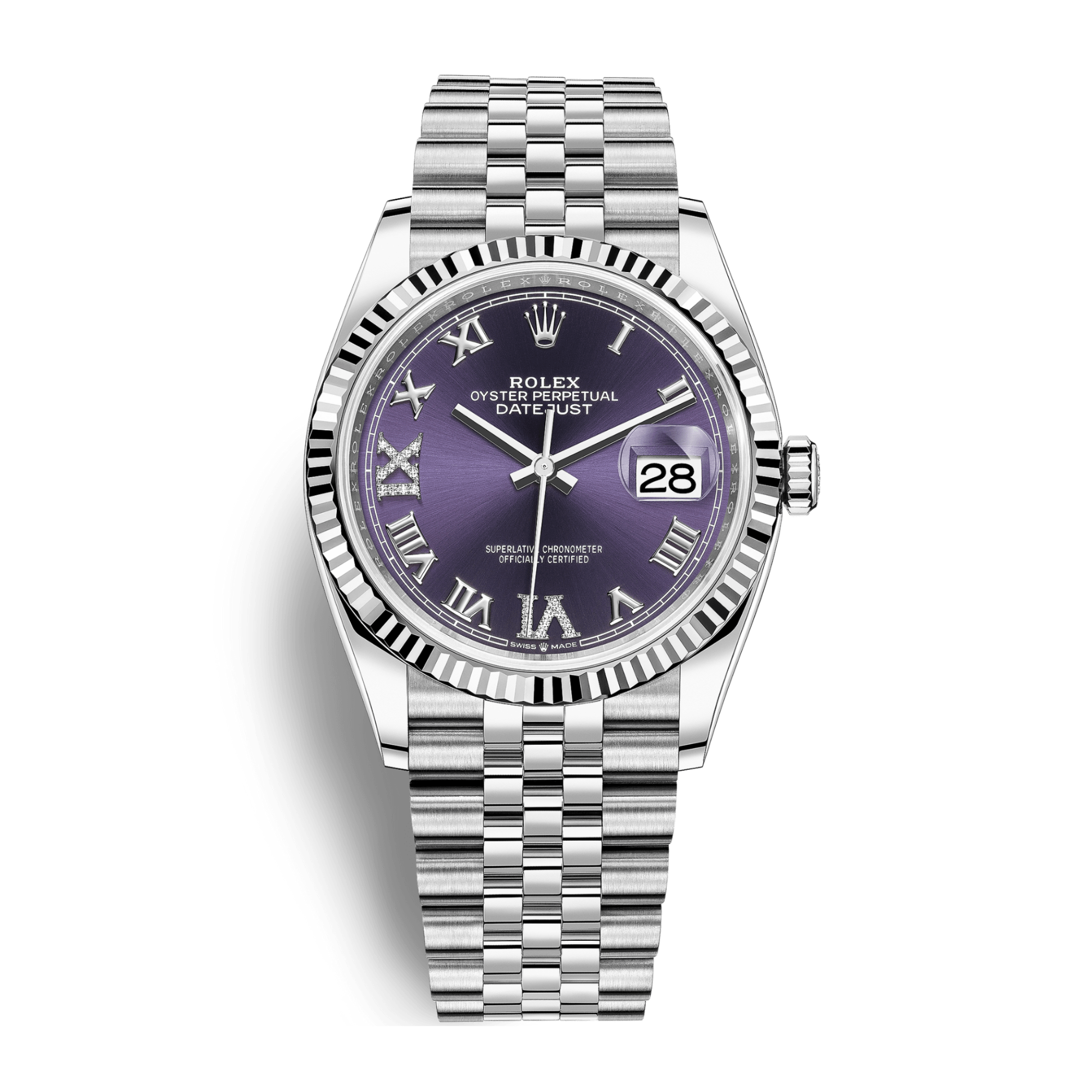 Image of Datejust Steel Jubilee Purple Dial 36mm