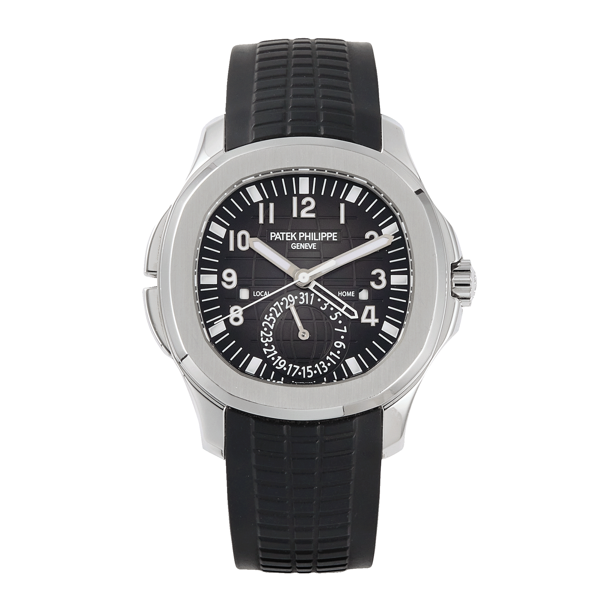 Image of Aquanaut Travel Time Steel Black Dial 40mm