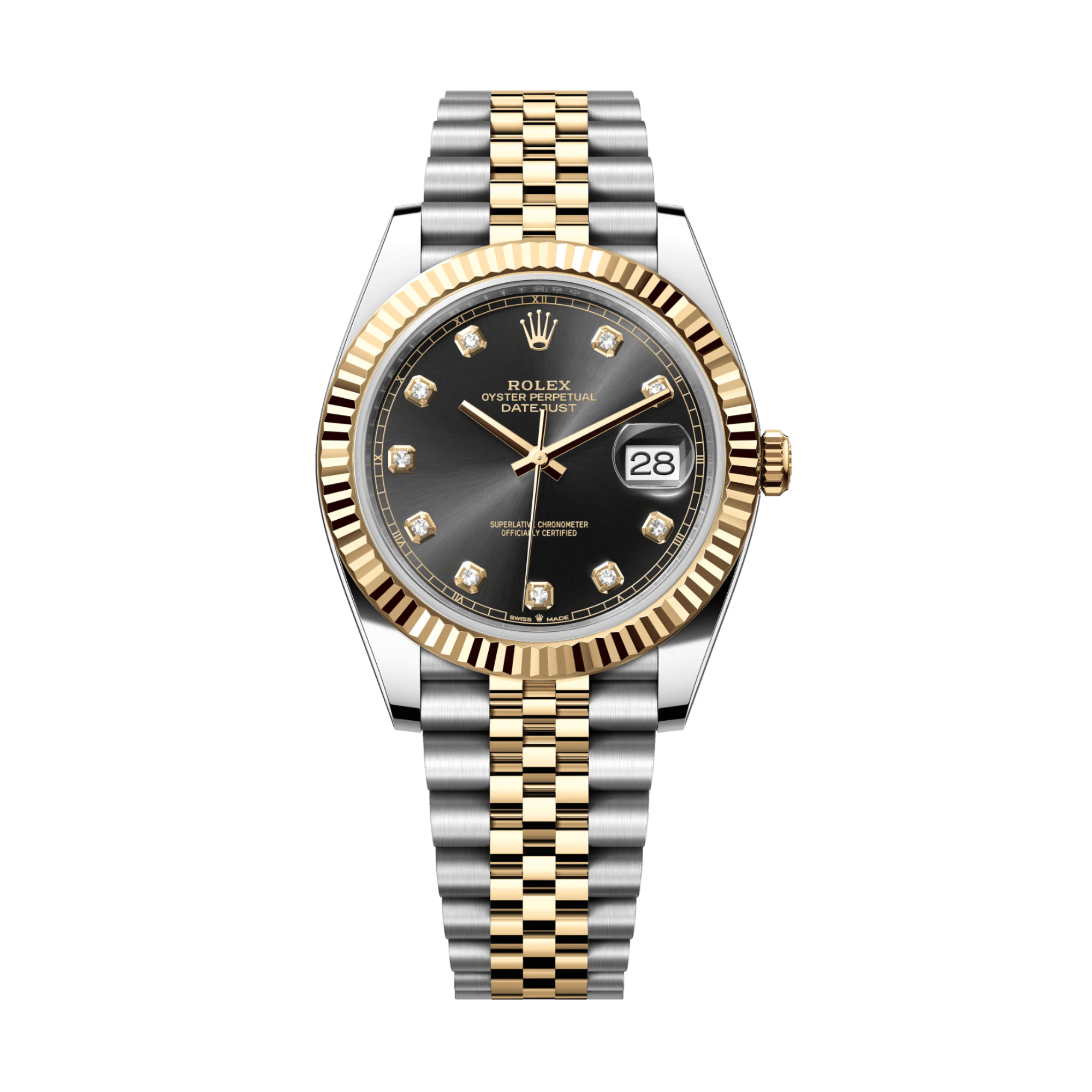 Image of Datejust Yellow Gold & Steel Jubilee Black Dial 41mm