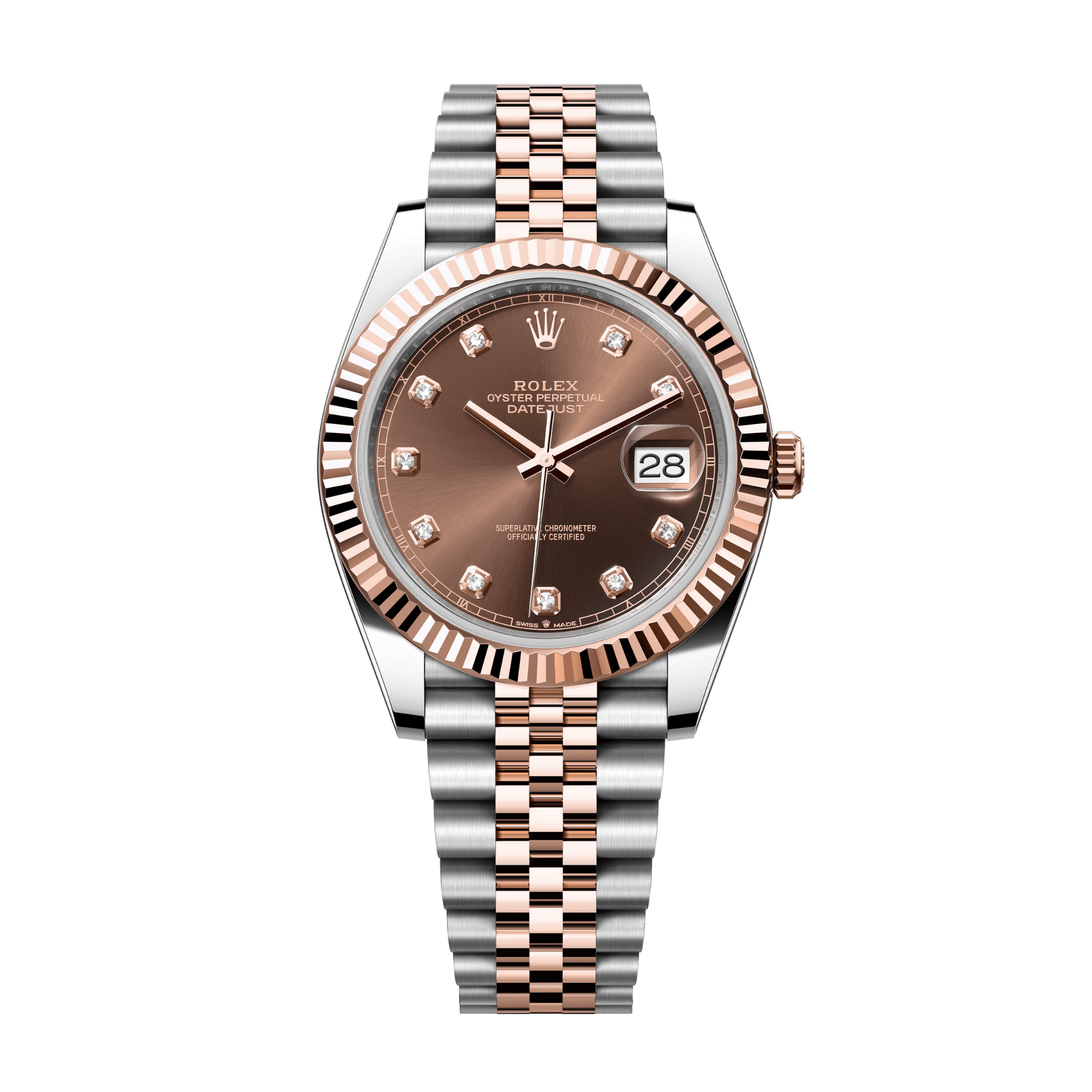 Image of Datejust Rose Gold & Steel Jubilee Brown Dial 41mm
