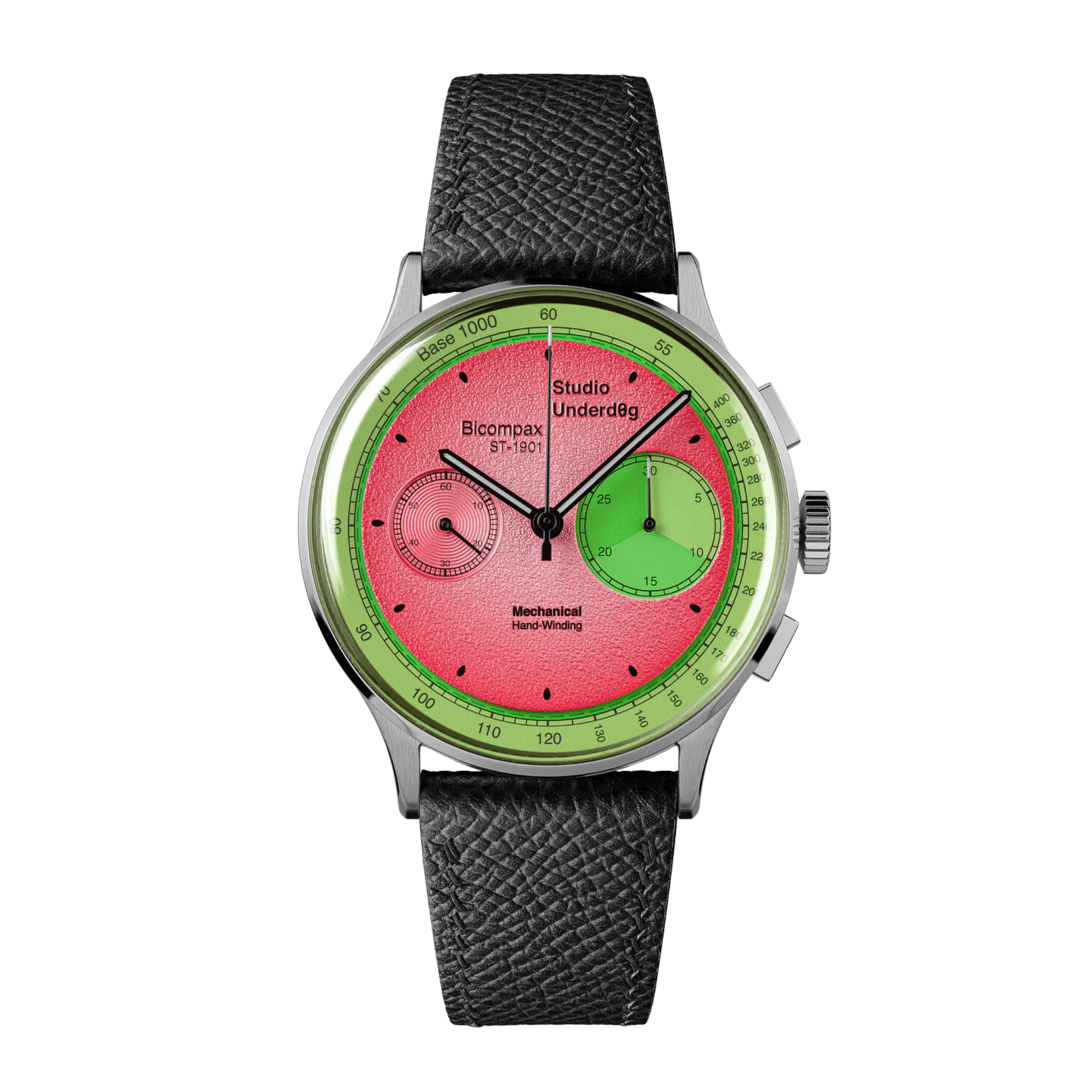Image of Watermelon (Gen2) Steel Pink Green Dial 38mm