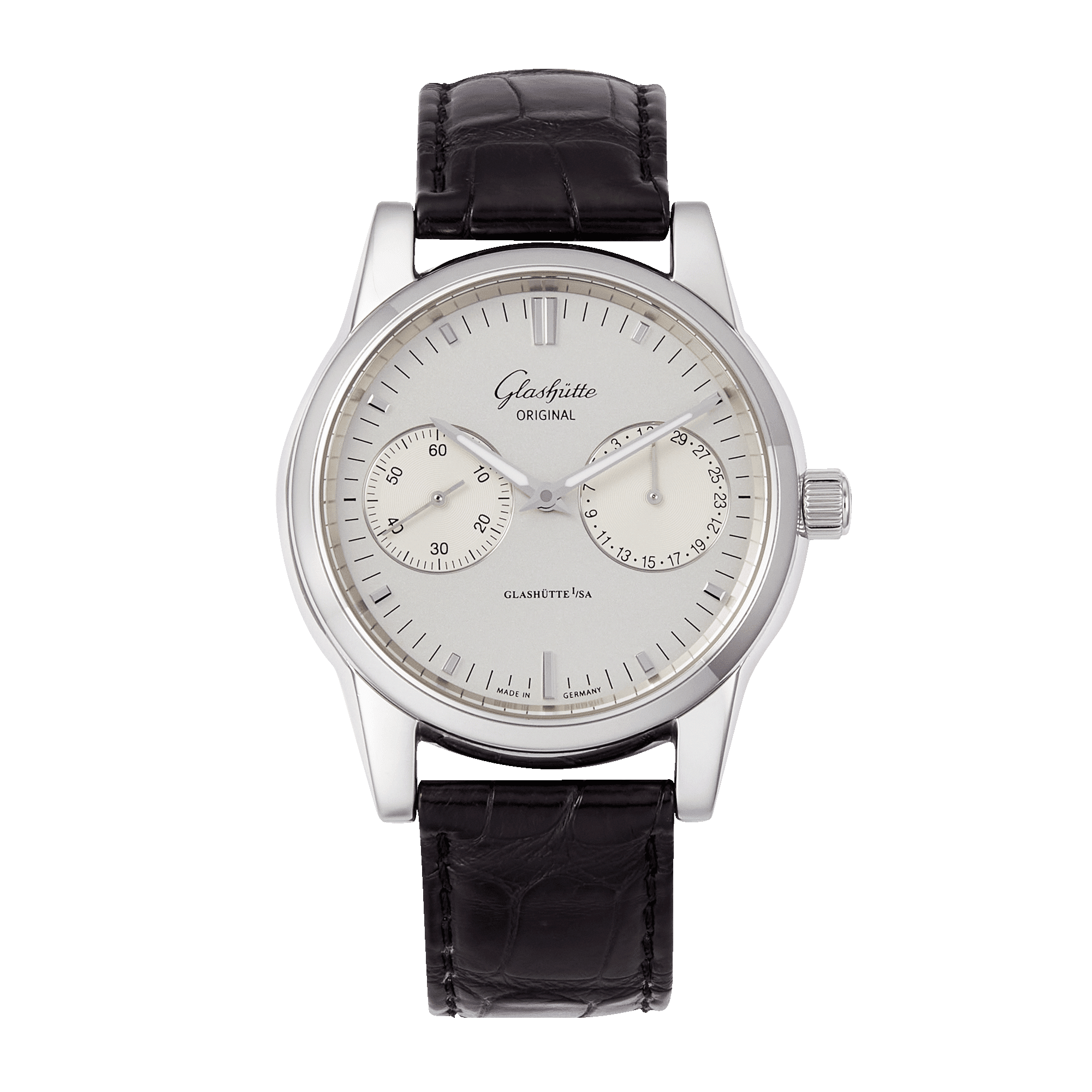 Image of Senator Date Steel Silver Dial 40mm