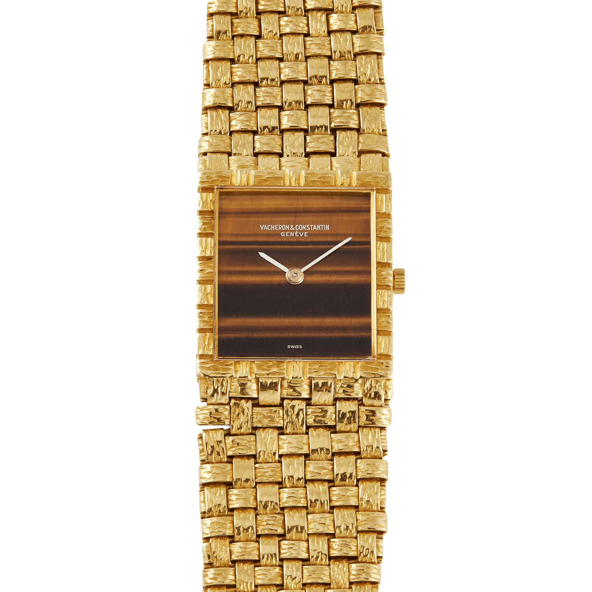 Image of Vintage Tigers Eye Yellow Gold Brown Dial 22mm