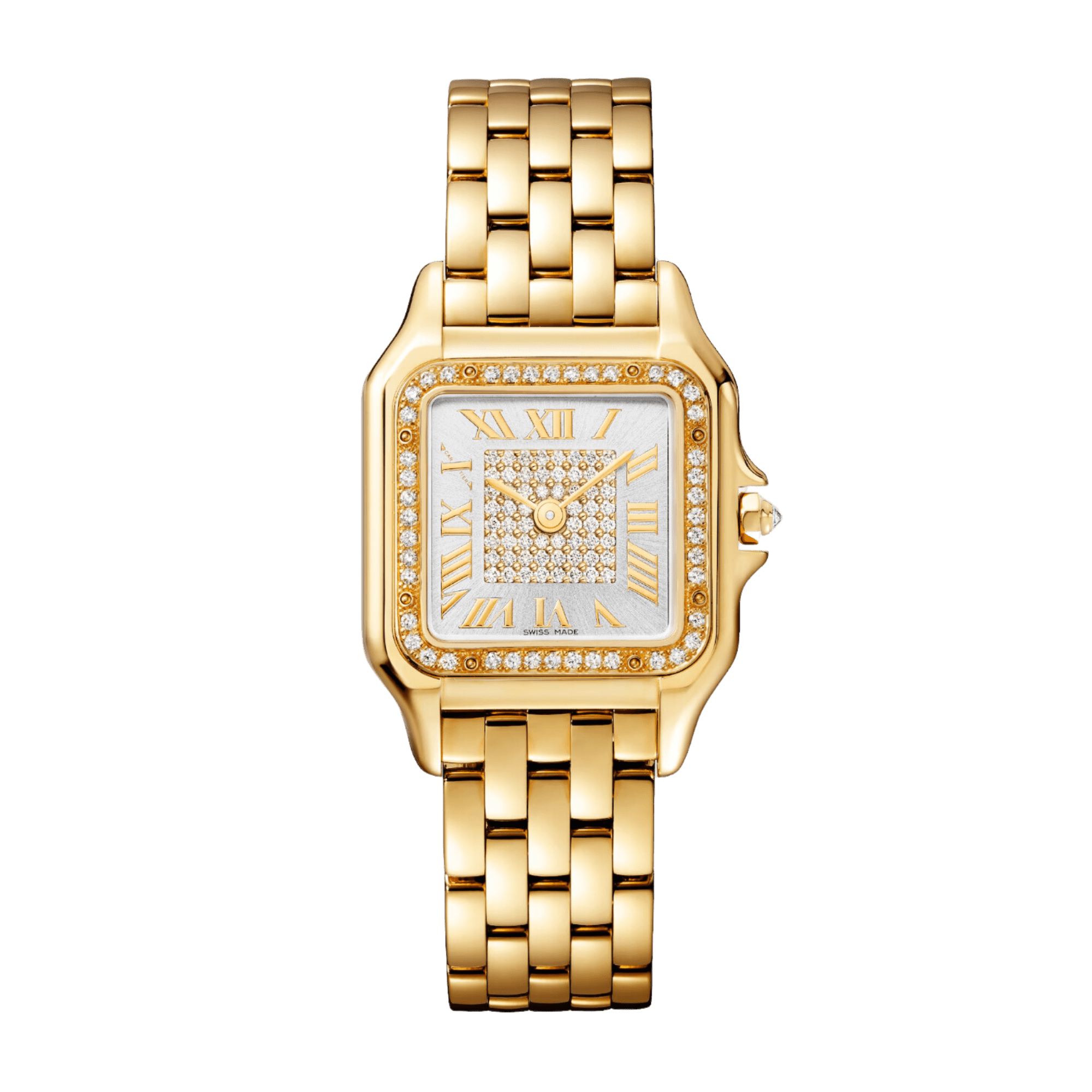 Image of Panthère de Cartier Yellow Gold Diamond Silver Dial 27mm