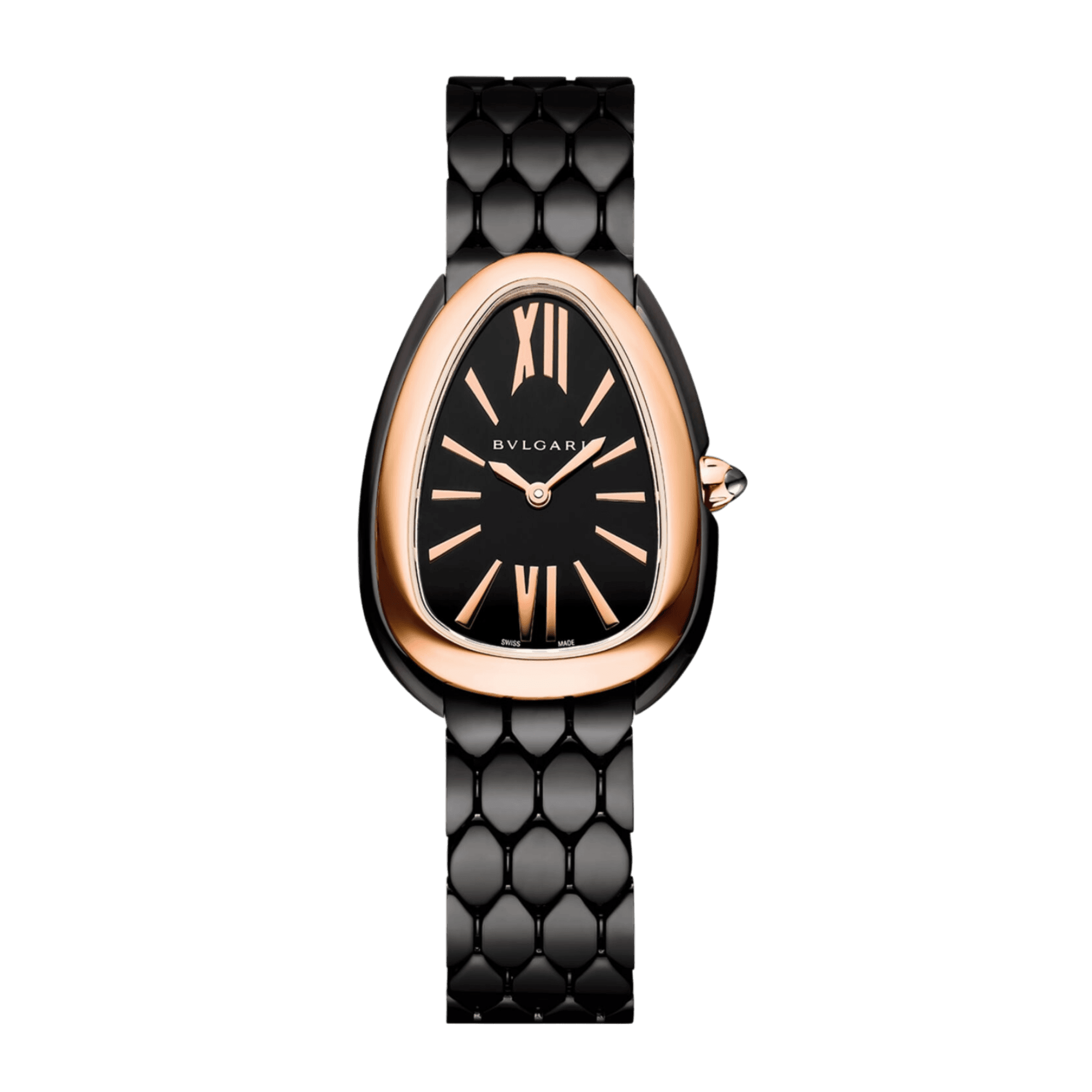 Photo of Serpenti Seduttori Rose Gold & Stainless Steel Black Dial