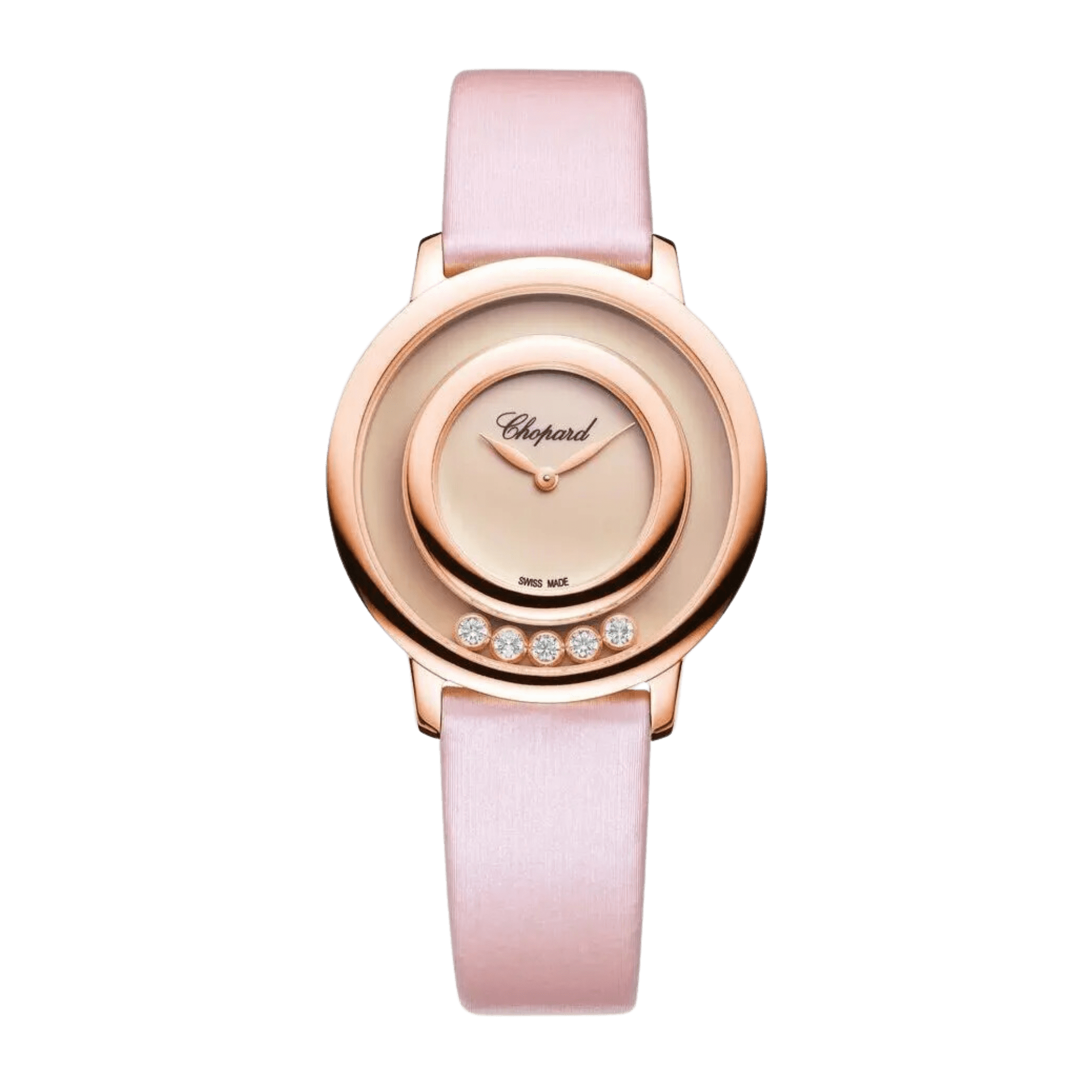 Image of Happy Diamonds Rose Gold Pink Dial 32mm