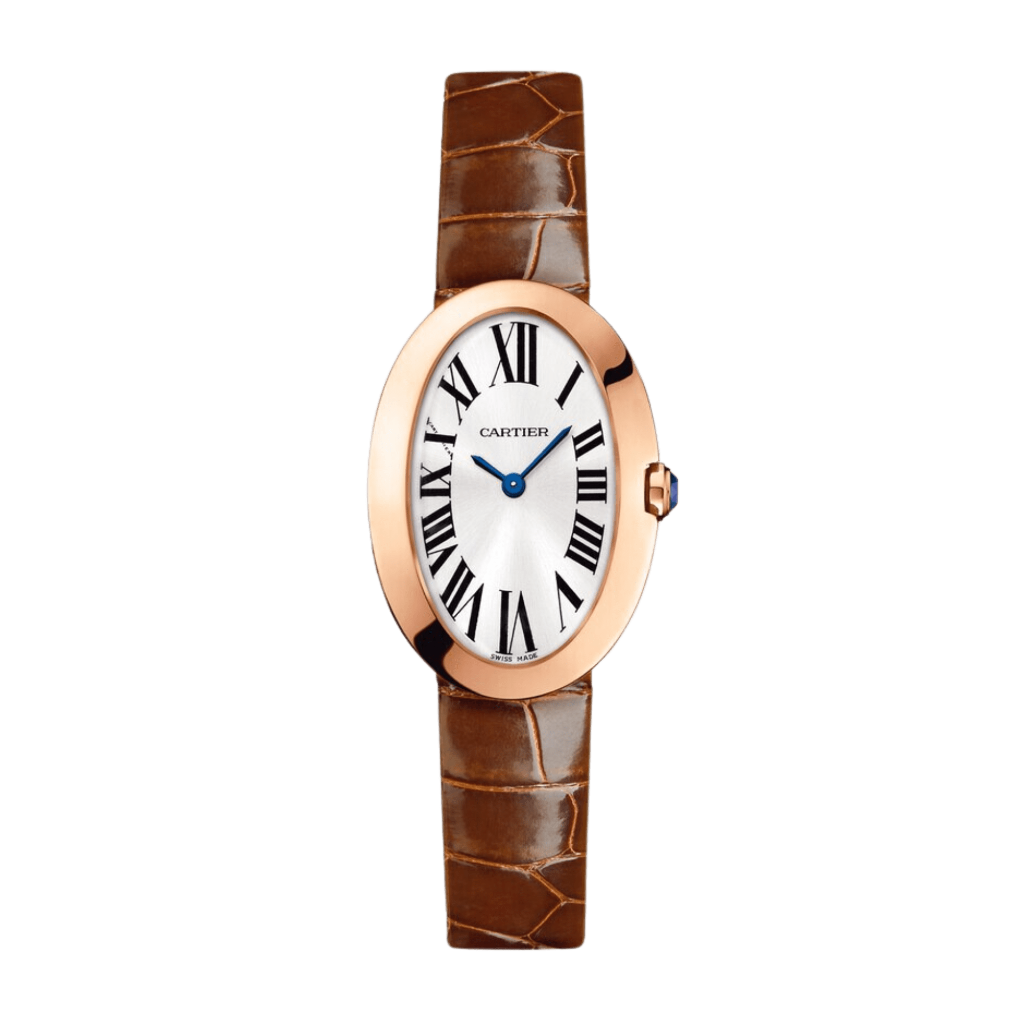 Image of Baignoire de Cartier Rose Gold Silver Dial 24mm