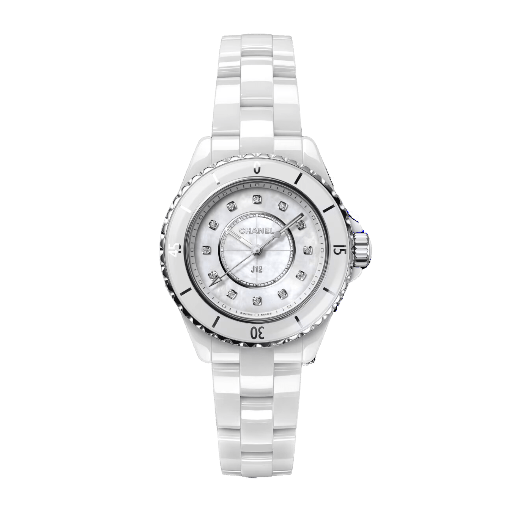 CHANEL シャネル H0969 J12 ダイヤベゼル 白セラミック 自動巻き