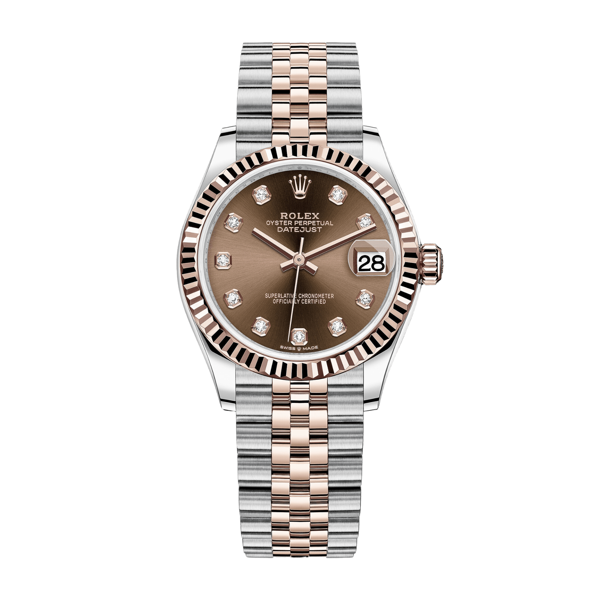 Image of Datejust Rose Gold & Steel Jubilee Brown Dial 31mm