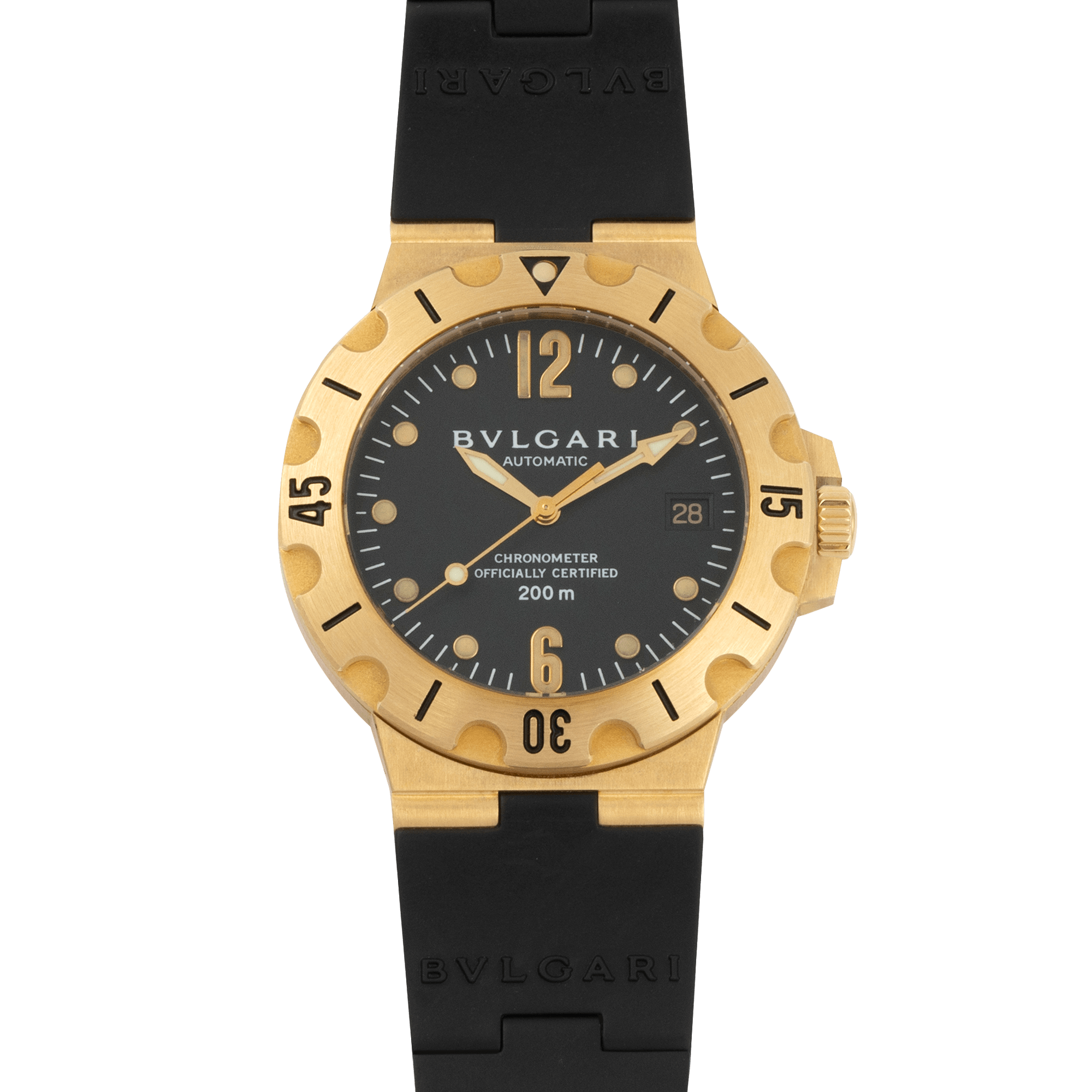 Image of Diagono Scuba Yellow Gold Black Dial 38mm