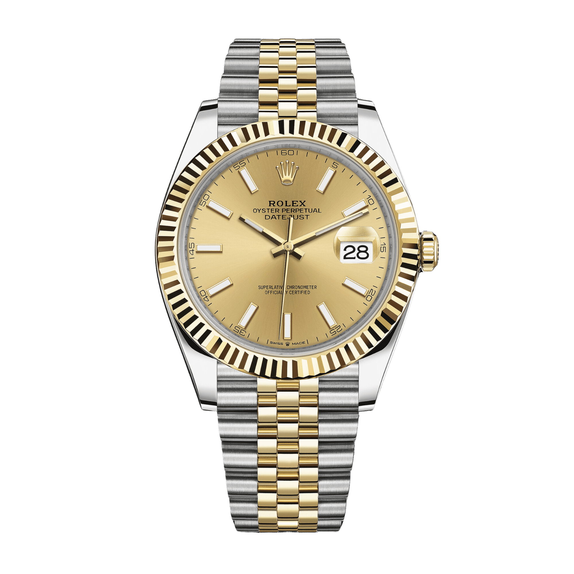 Image of Datejust Yellow Gold & Steel Jubilee Champagne Dial 41mm