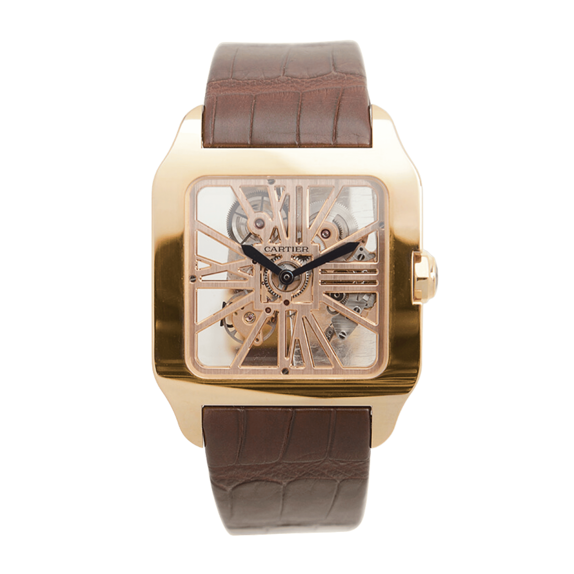 Image of Santos de Cartier Rose Gold Skeleton Dial 38mm